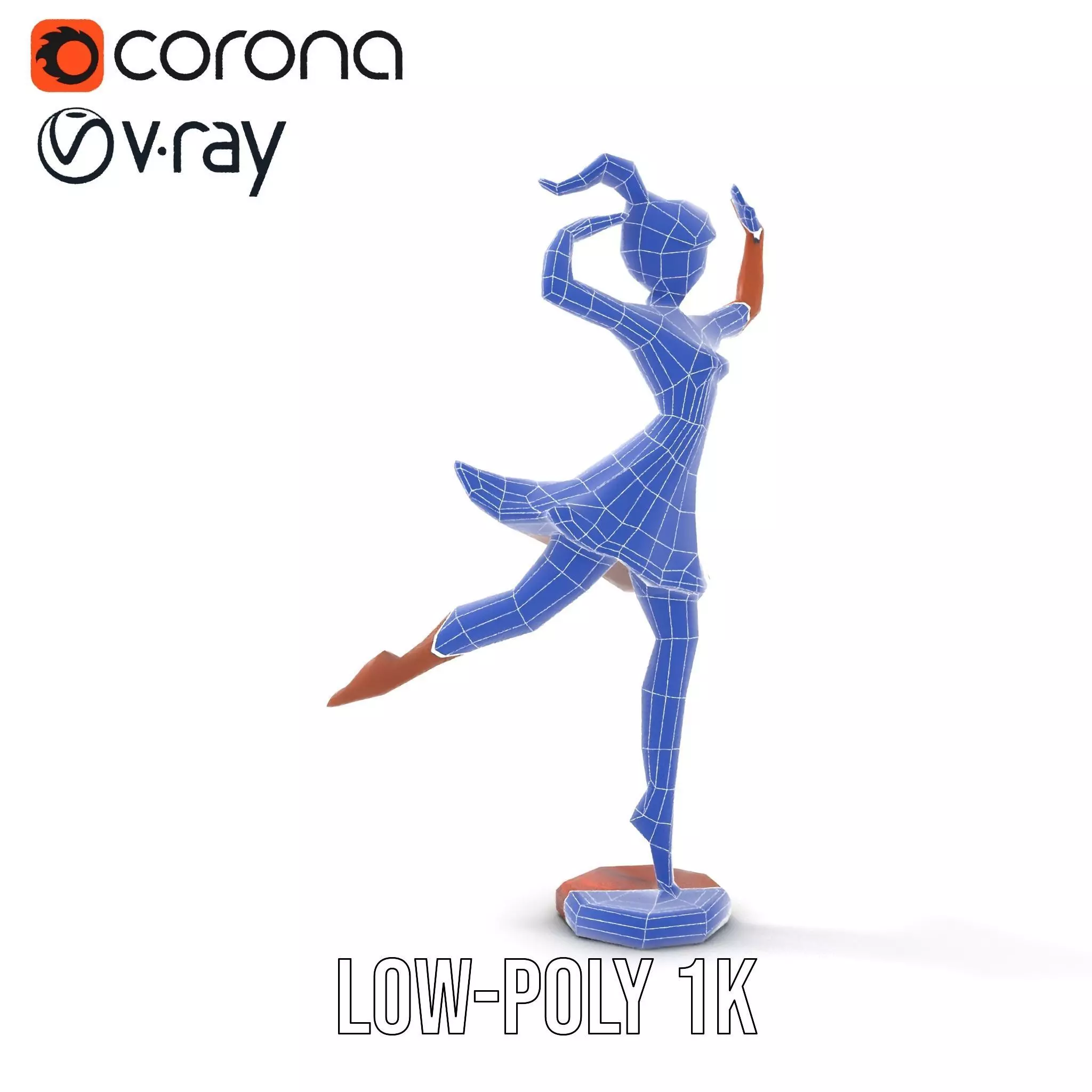 Elegant Dancer Bronze model pack Low-poly 3D model_28