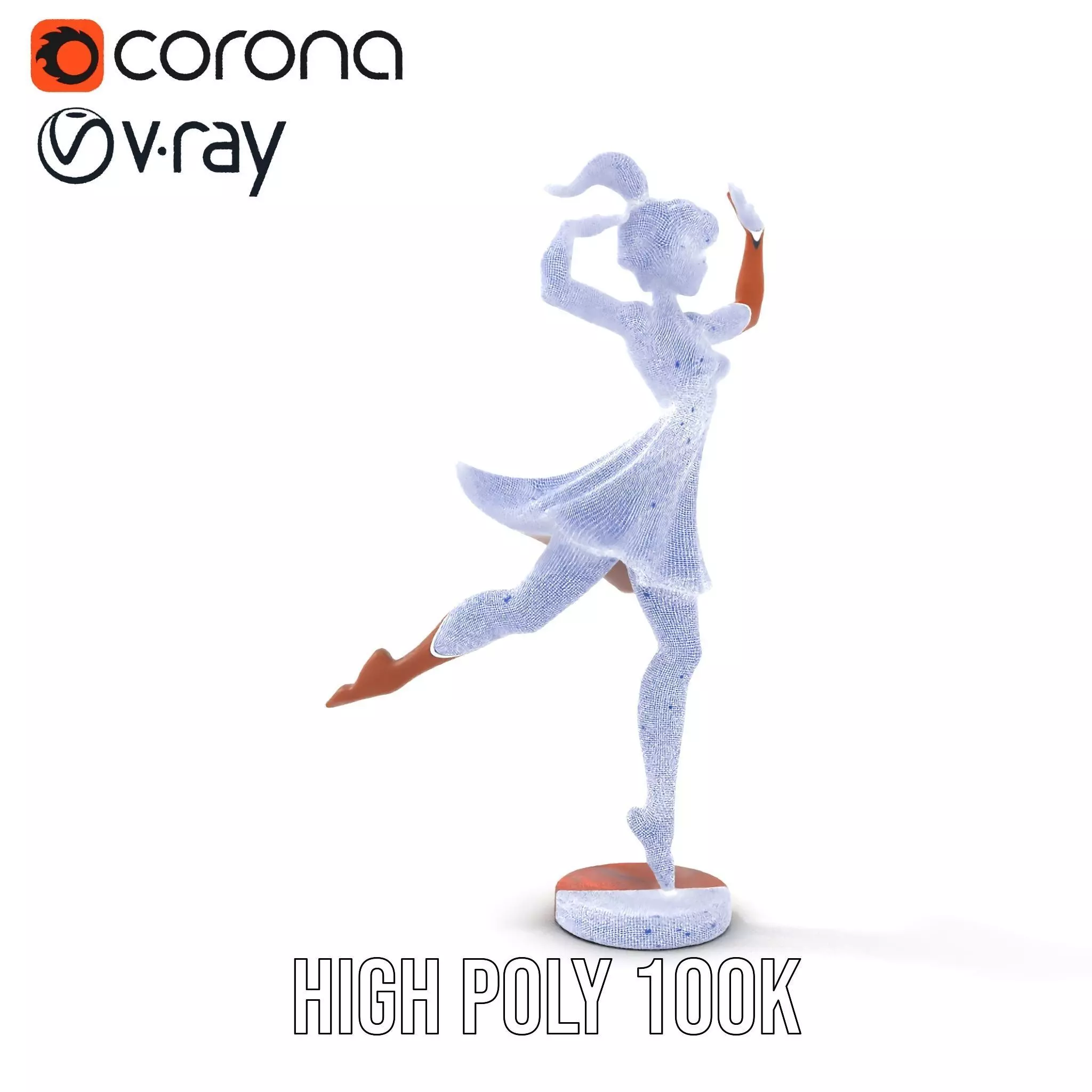 Elegant Dancer Bronze model pack Low-poly 3D model_32