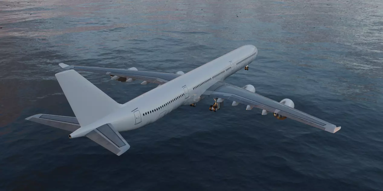 Airbus A340-600 3D model_1