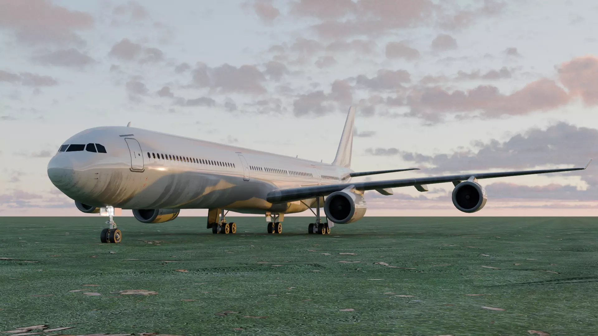Airbus A340-600 3D model_0