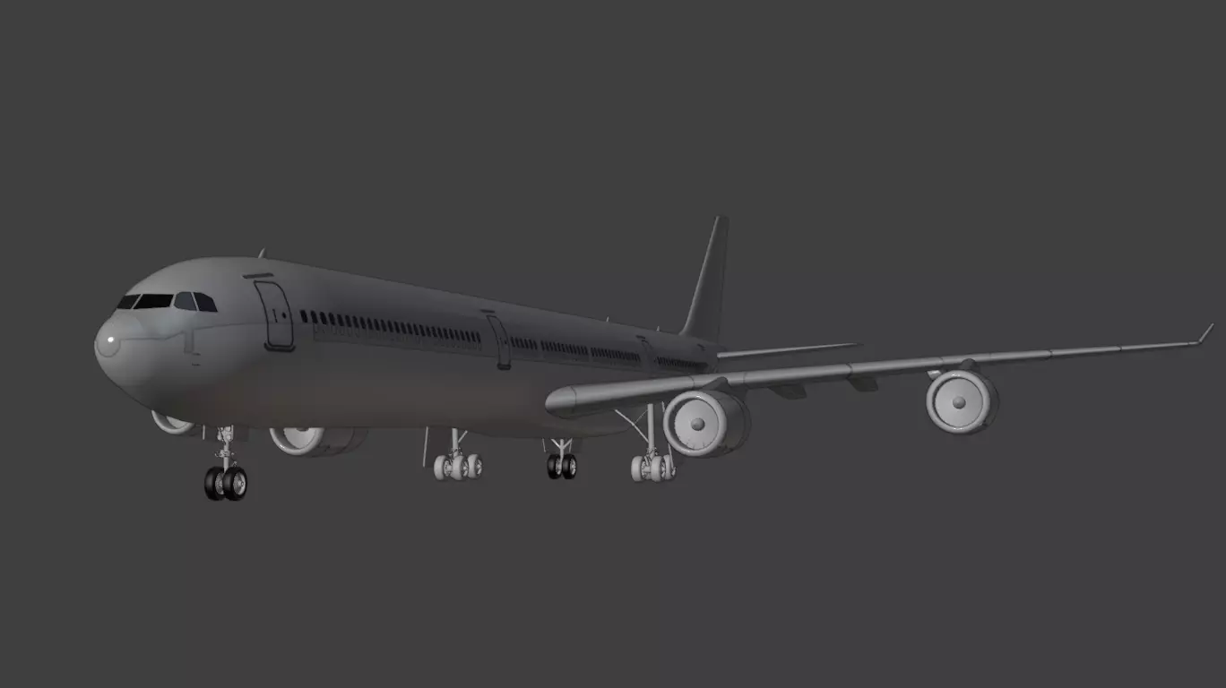 Airbus A340-600 3D model_5