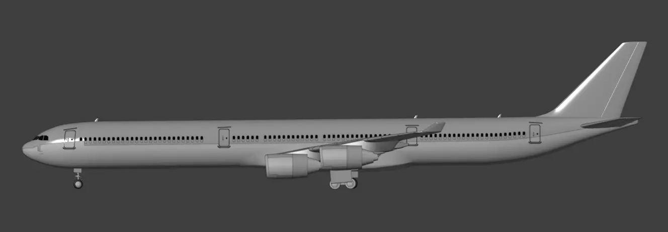 Airbus A340-600 3D model_7