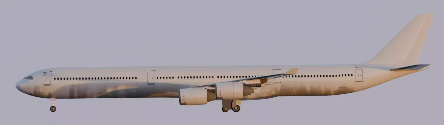 Airbus A340-600 3D model_2