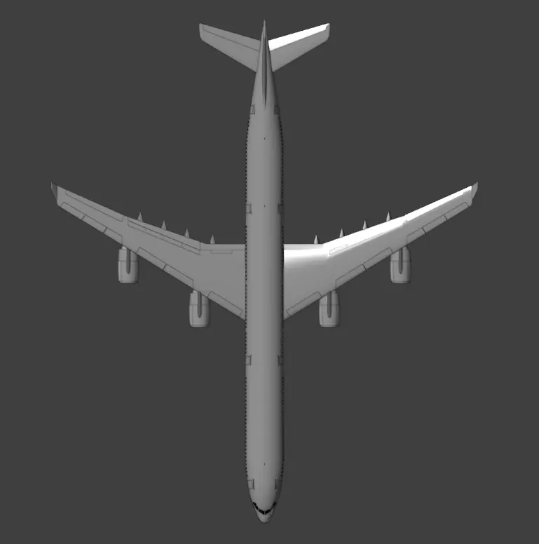 Airbus A340-600 3D model_8