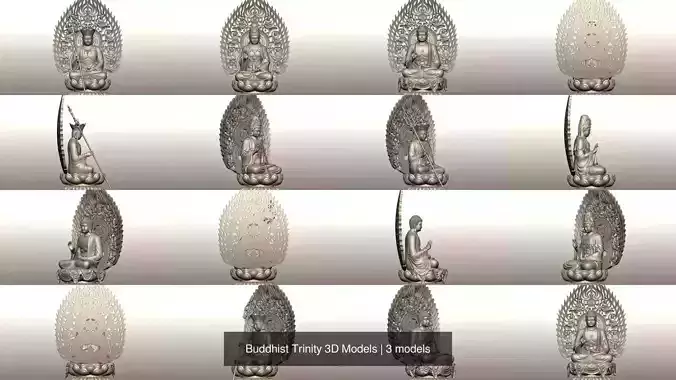 Buddhist Trinity 3D Models