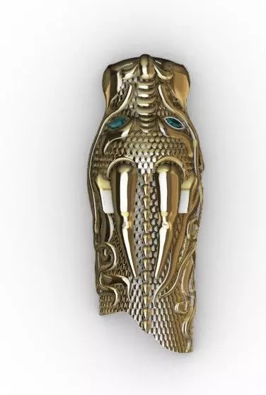 Dragon Buckle with Gemstone Eyes 3D Model 3D model_4