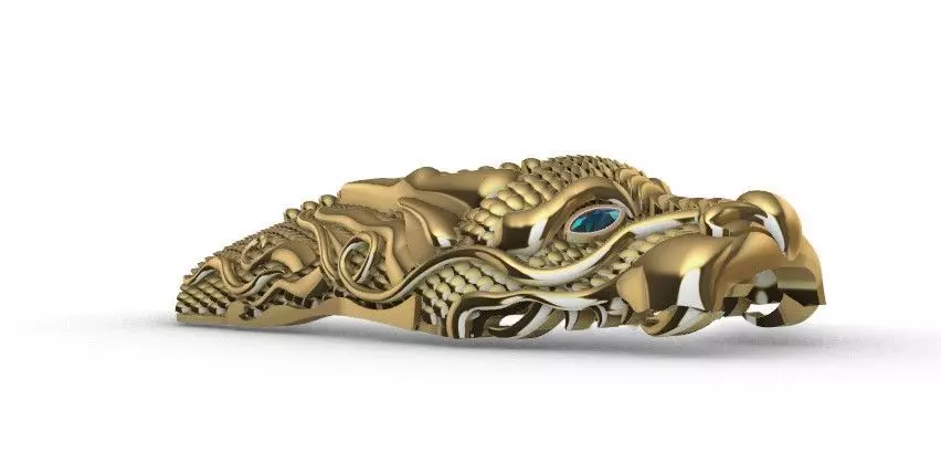 Dragon Buckle with Gemstone Eyes 3D Model 3D model_2