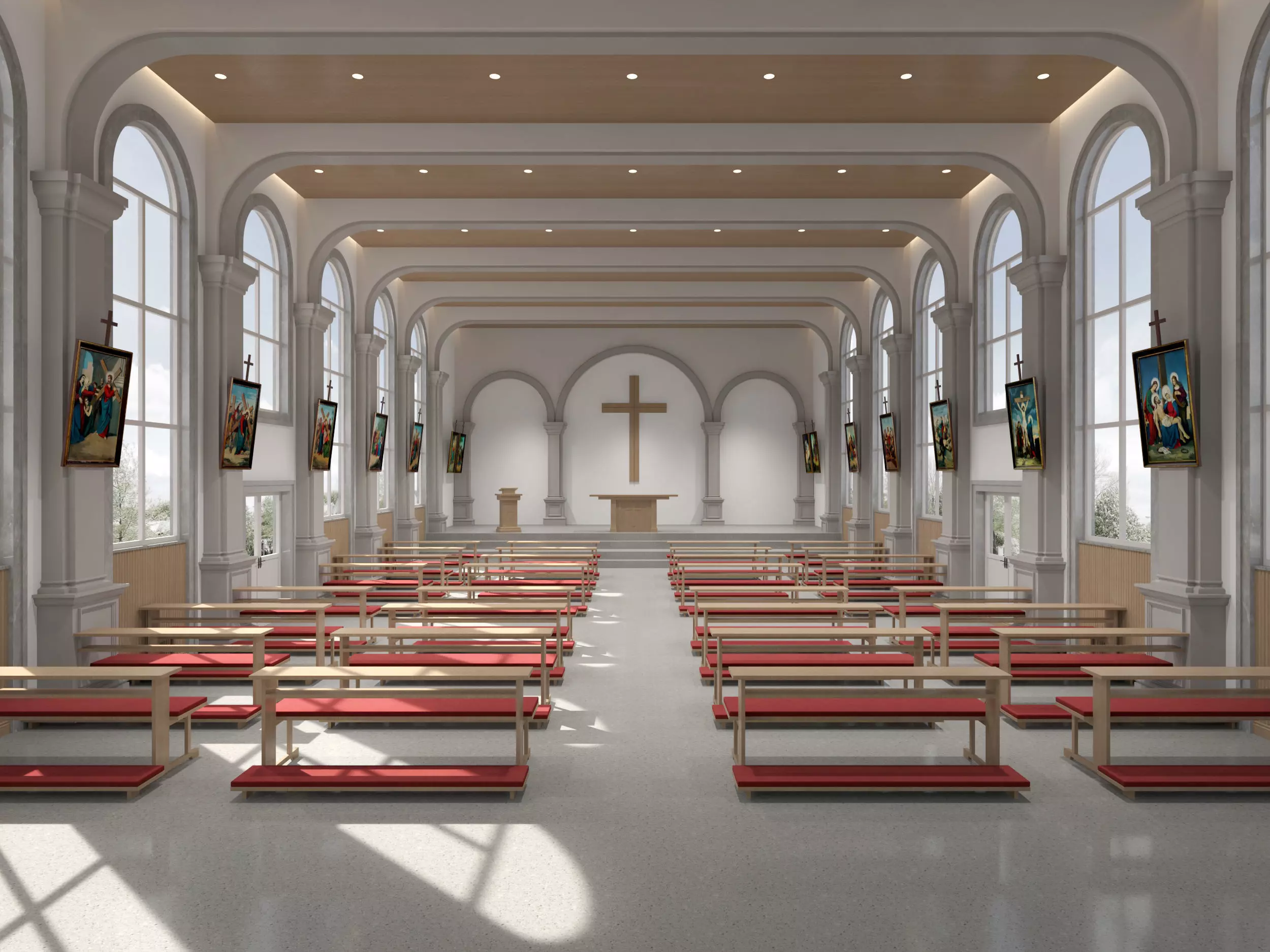 church Low-poly 3D model_0