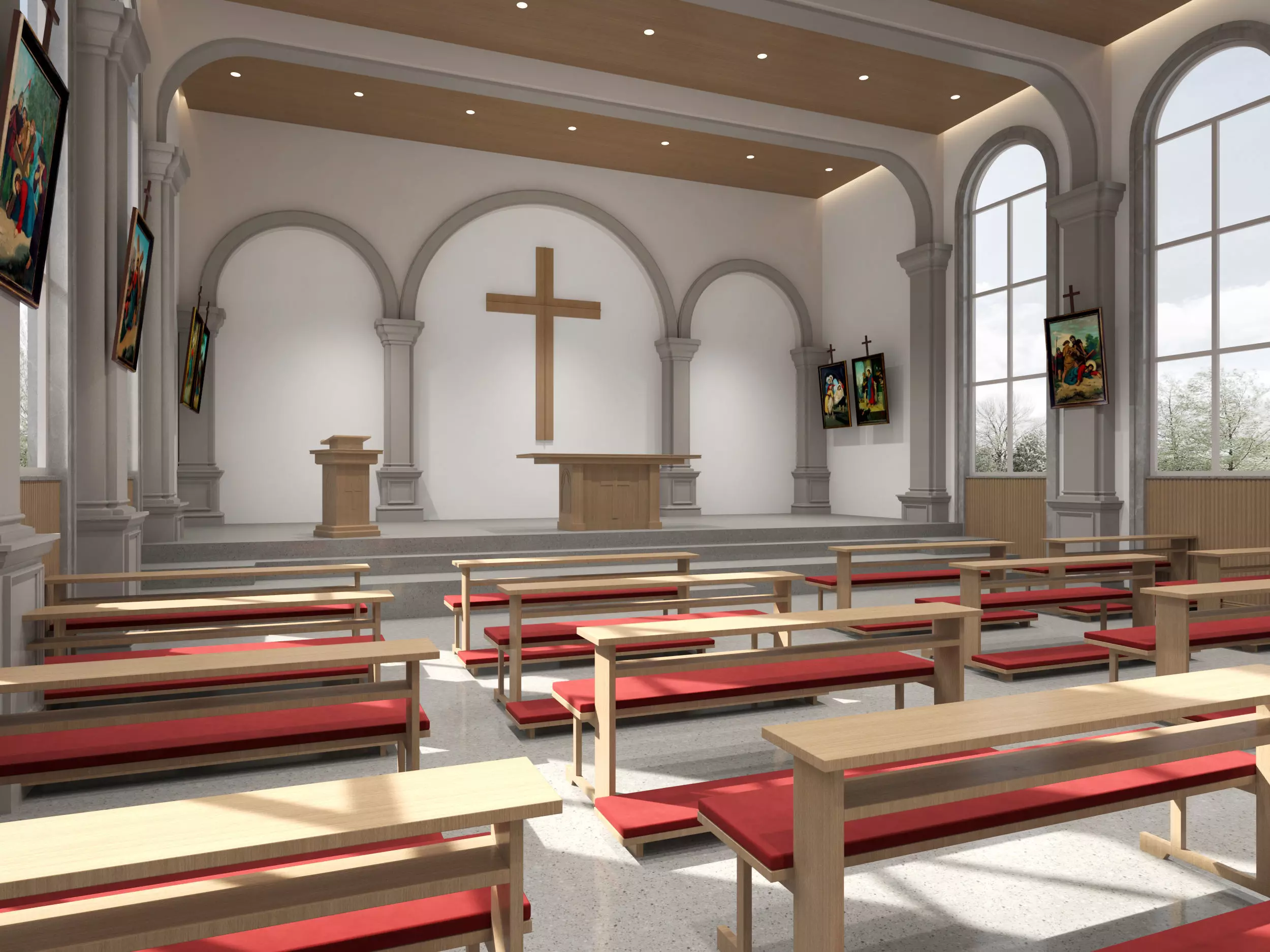 church Low-poly 3D model_1
