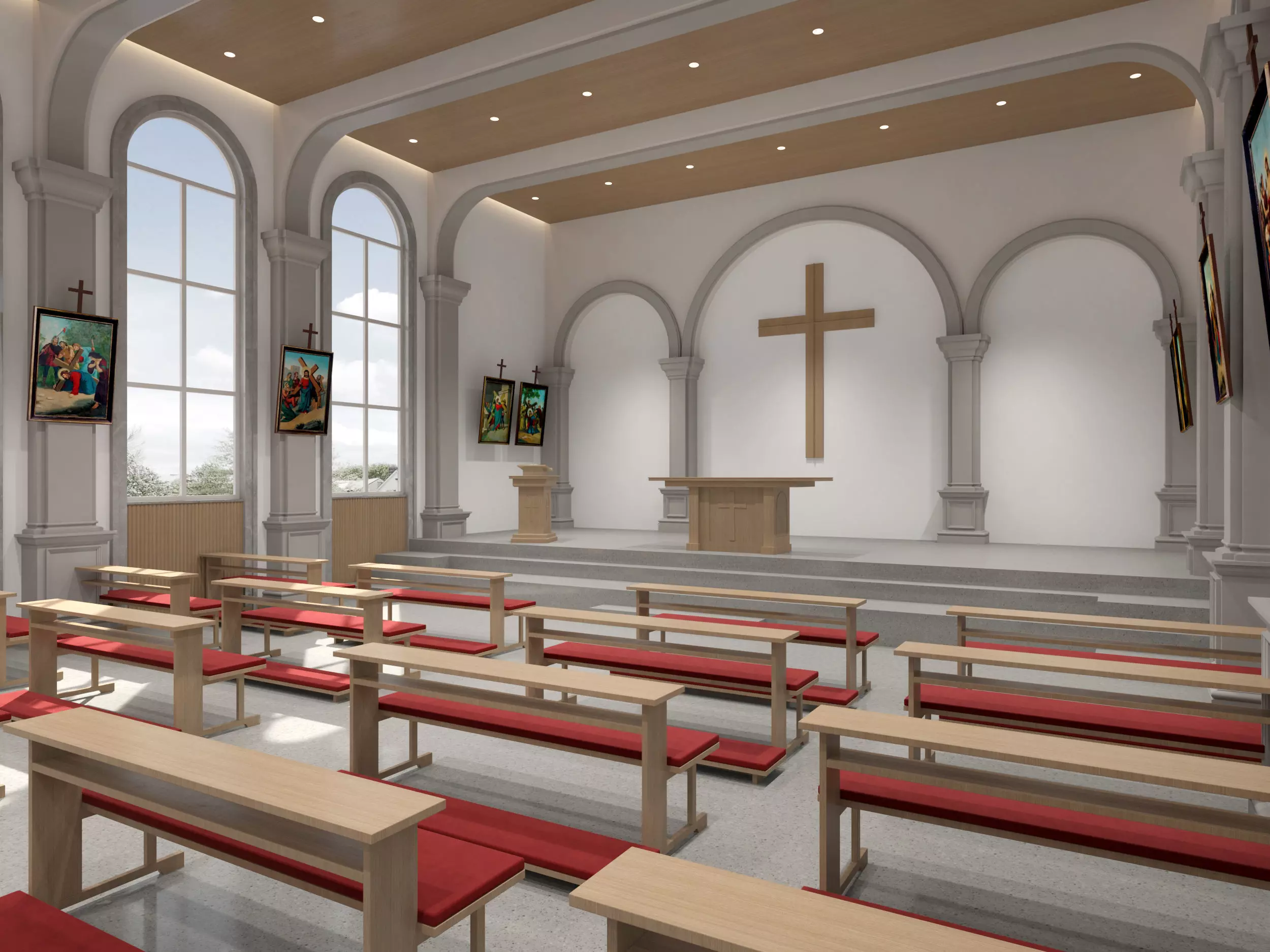 church Low-poly 3D model_2