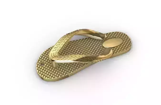 Golden Flip Flop Keychain 3D Model