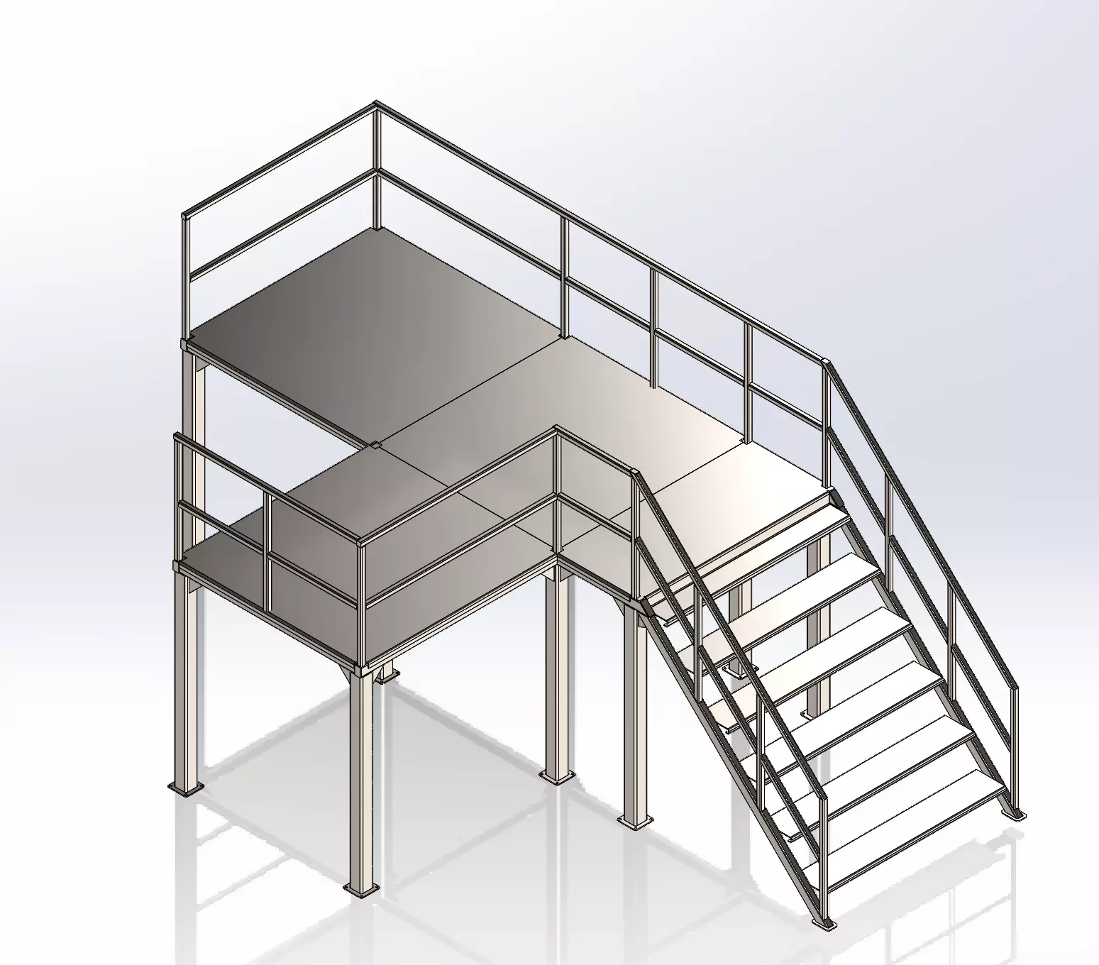 Kit 12 Escadas Industriais em 3D Arquivos STEP 3D model_7