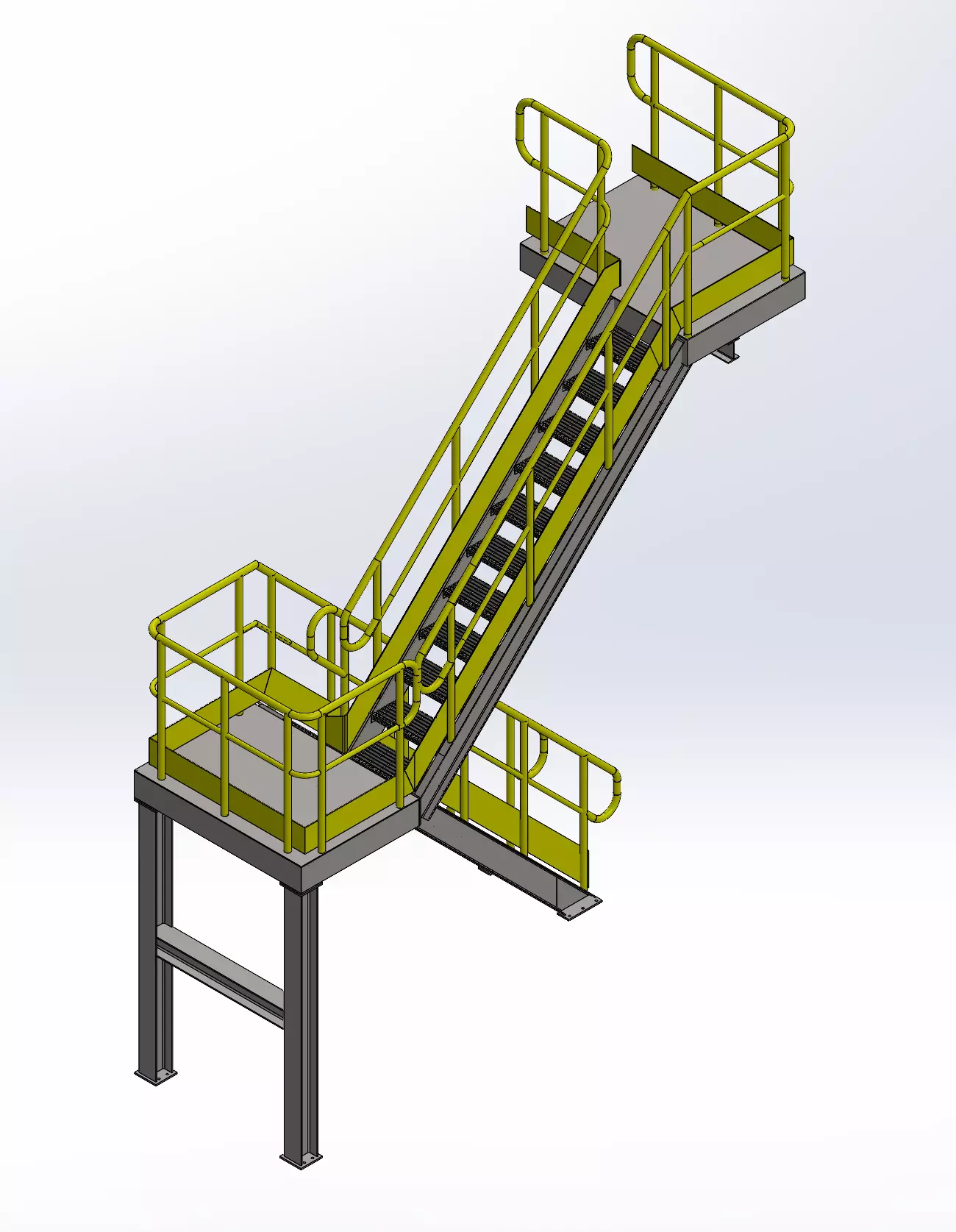 Kit 12 Escadas Industriais em 3D Arquivos STEP 3D model_0