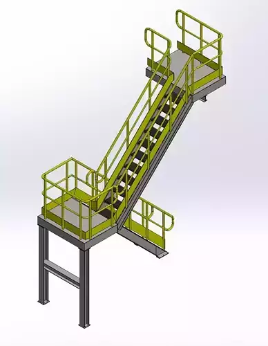 Kit 12 Escadas Industriais em 3D  Arquivos STEP