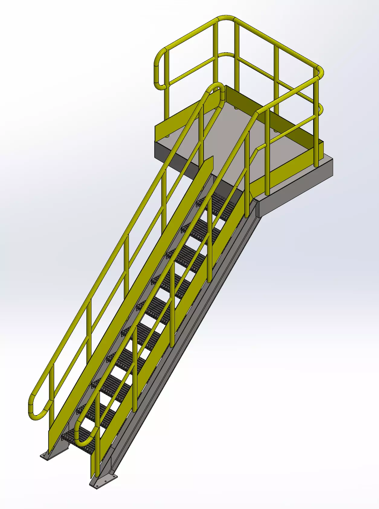 Kit 12 Escadas Industriais em 3D Arquivos STEP 3D model_3