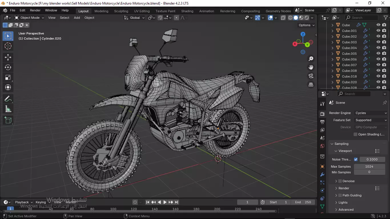 Enduro MotorBike Dirtbike 3D model_24