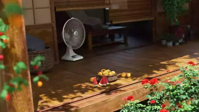 Chinese Japanese style scene