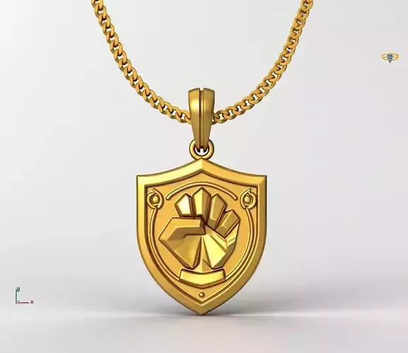 Power Fist Pendant STL 3D Model - One Inch Pendant