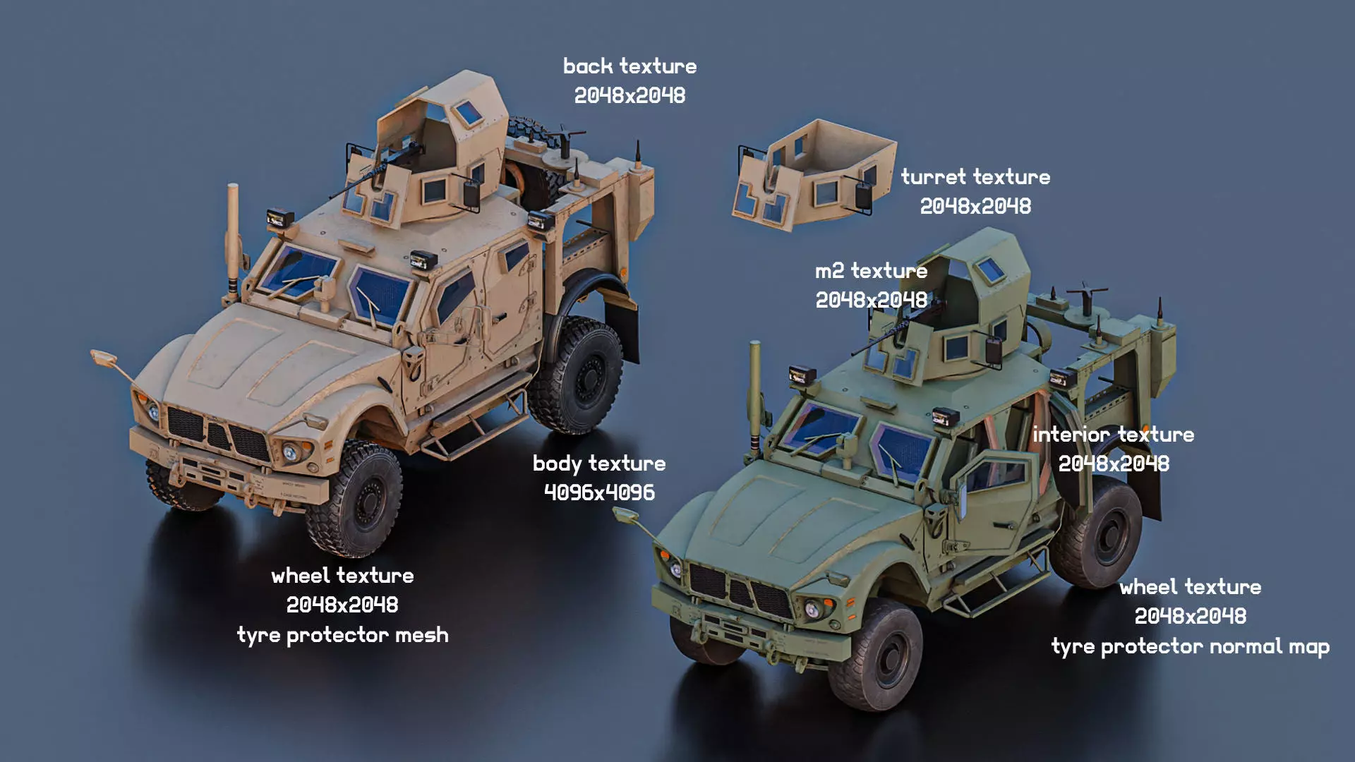 Oshkosh M-ATV Low-poly 3D model_1