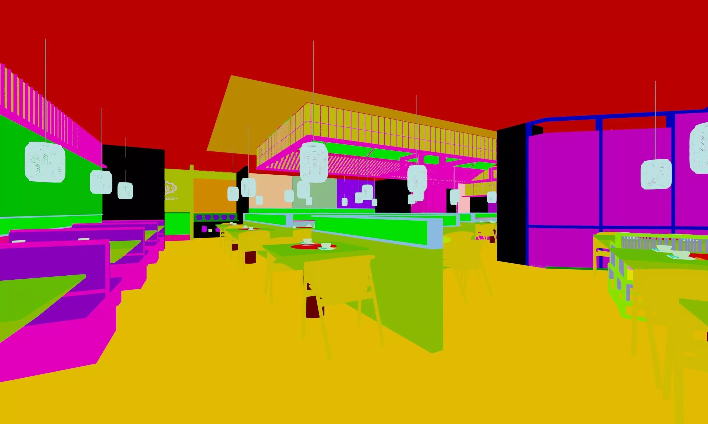 Japanese Restaurant Interior 3D model_6