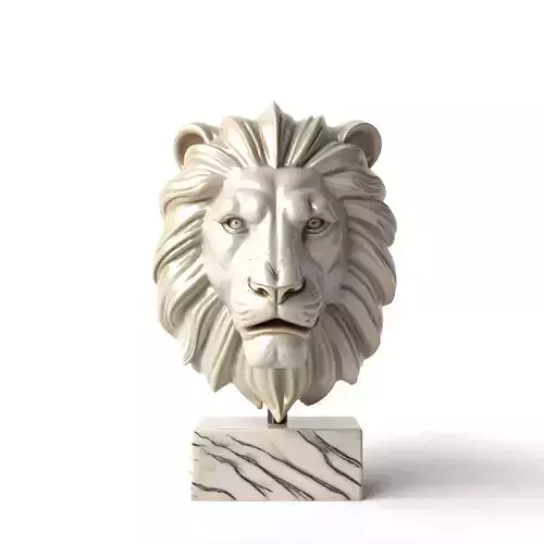 Ceramic Lion Head Statue Modern Interior