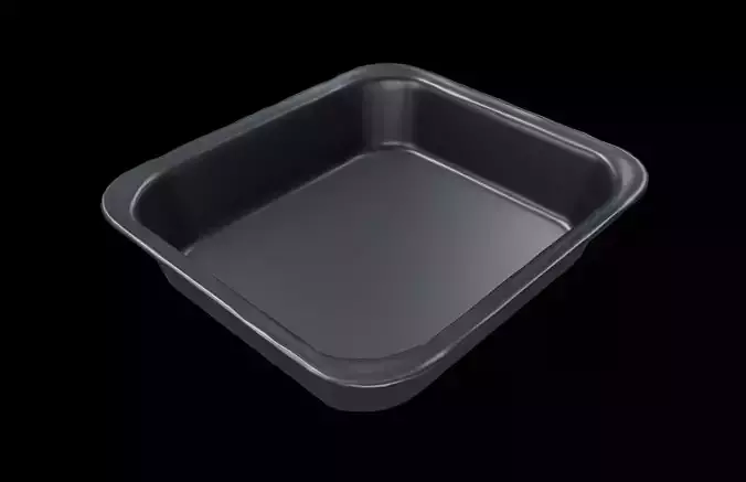 Food Foil Tray v1 002 Low-poly 3D model 3