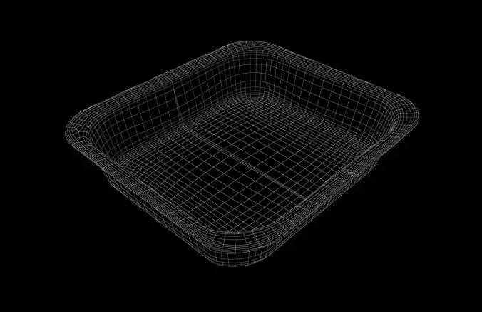 Food Foil Tray v1 003 Low-poly 3D model 7