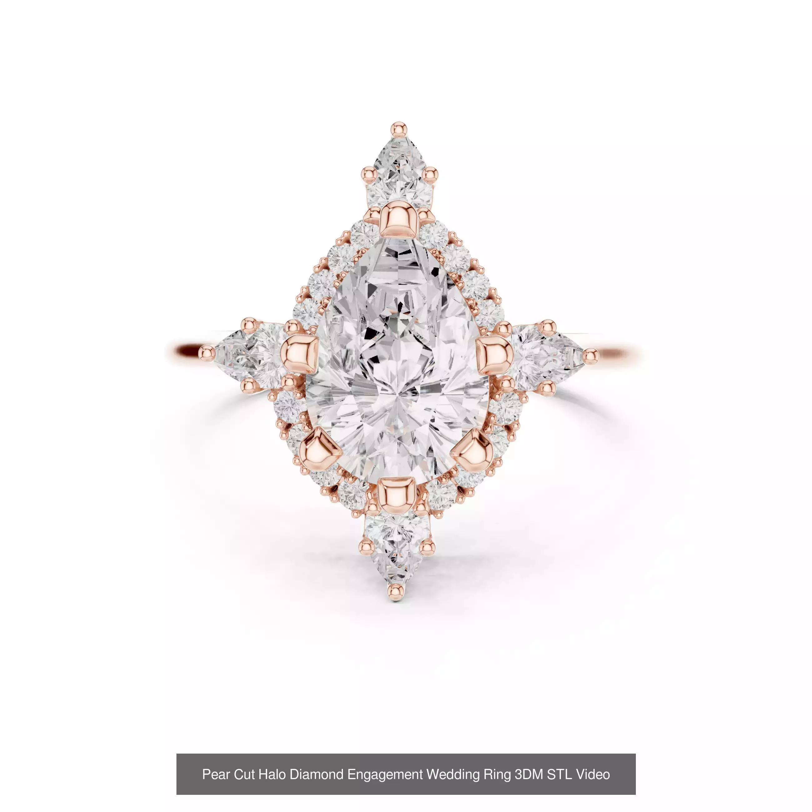 293 Halo Diamond Rings 3DM STL OBJ FBX 3 Color Render Video 3D Model Collection_140