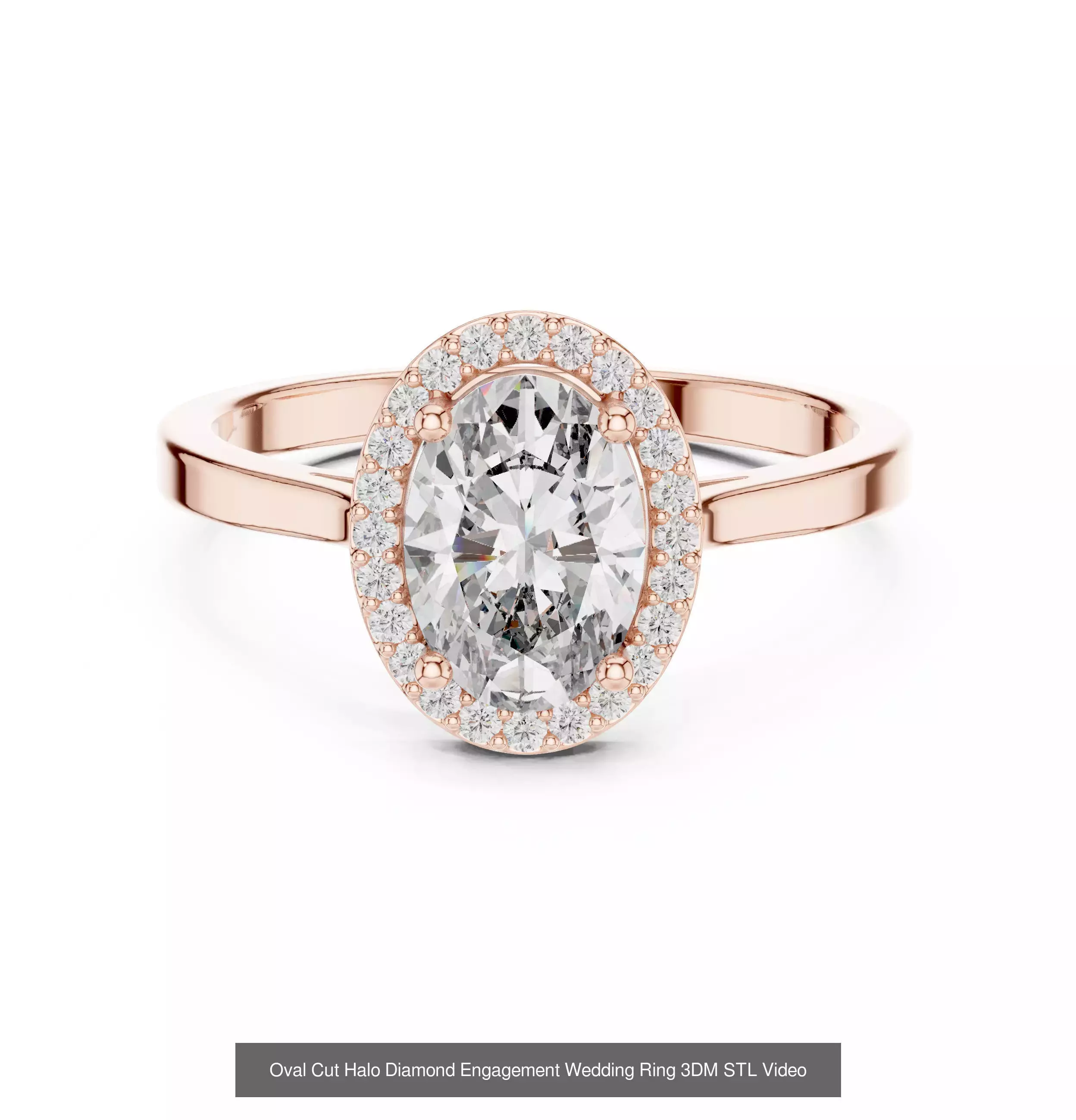 293 Halo Diamond Rings 3DM STL OBJ FBX 3 Color Render Video 3D Model Collection_121