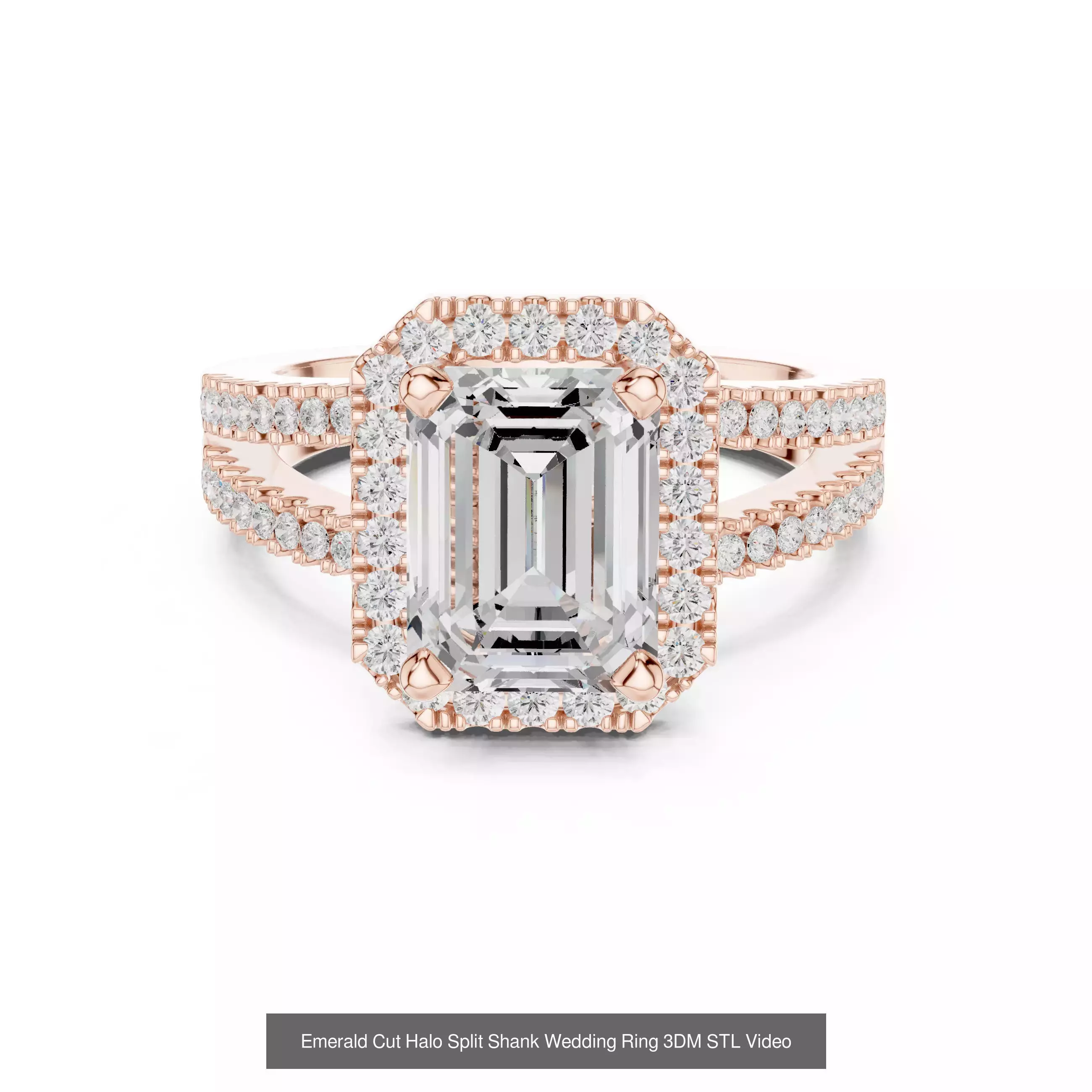293 Halo Diamond Rings 3DM STL OBJ FBX 3 Color Render Video 3D Model Collection_98