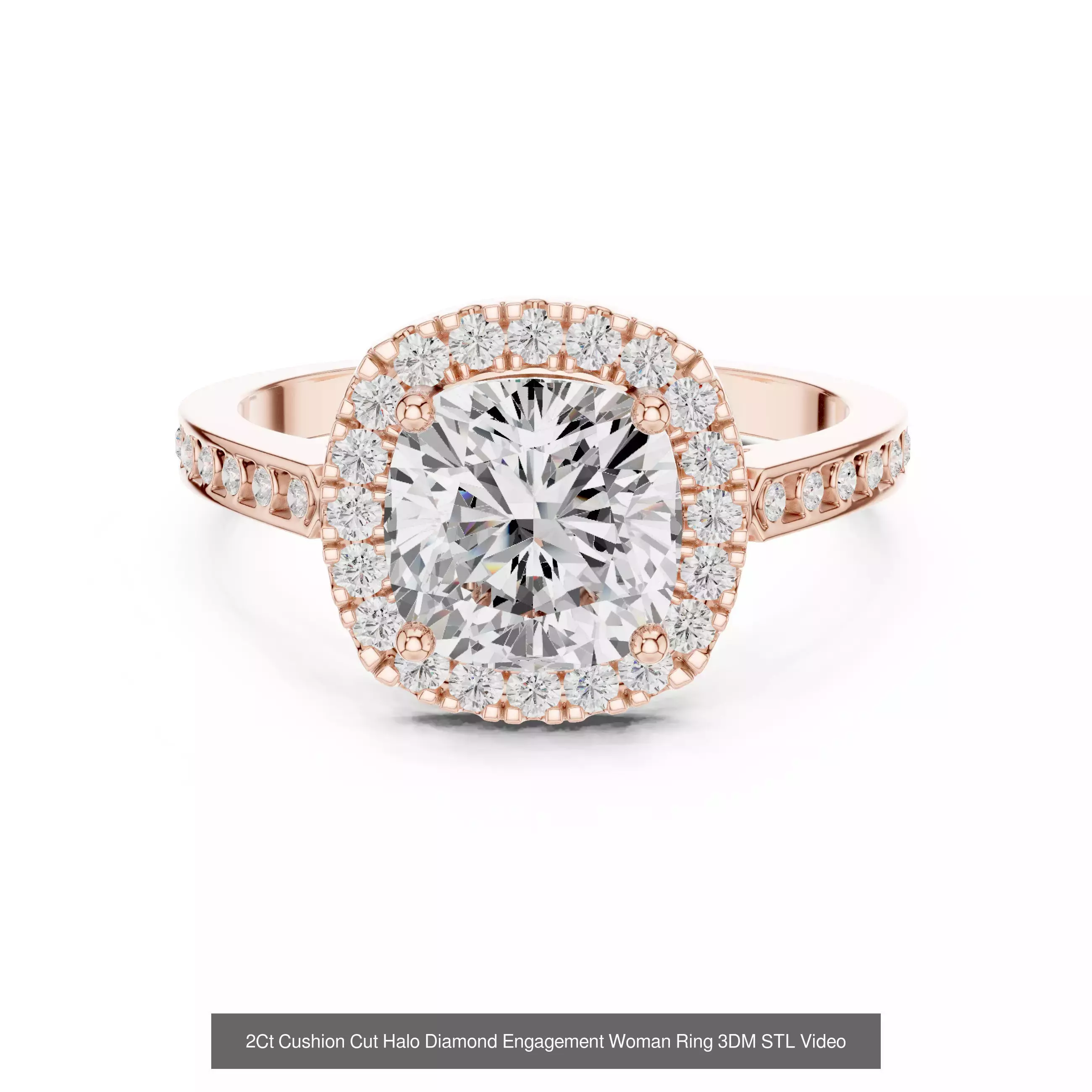 293 Halo Diamond Rings 3DM STL OBJ FBX 3 Color Render Video 3D Model Collection_88