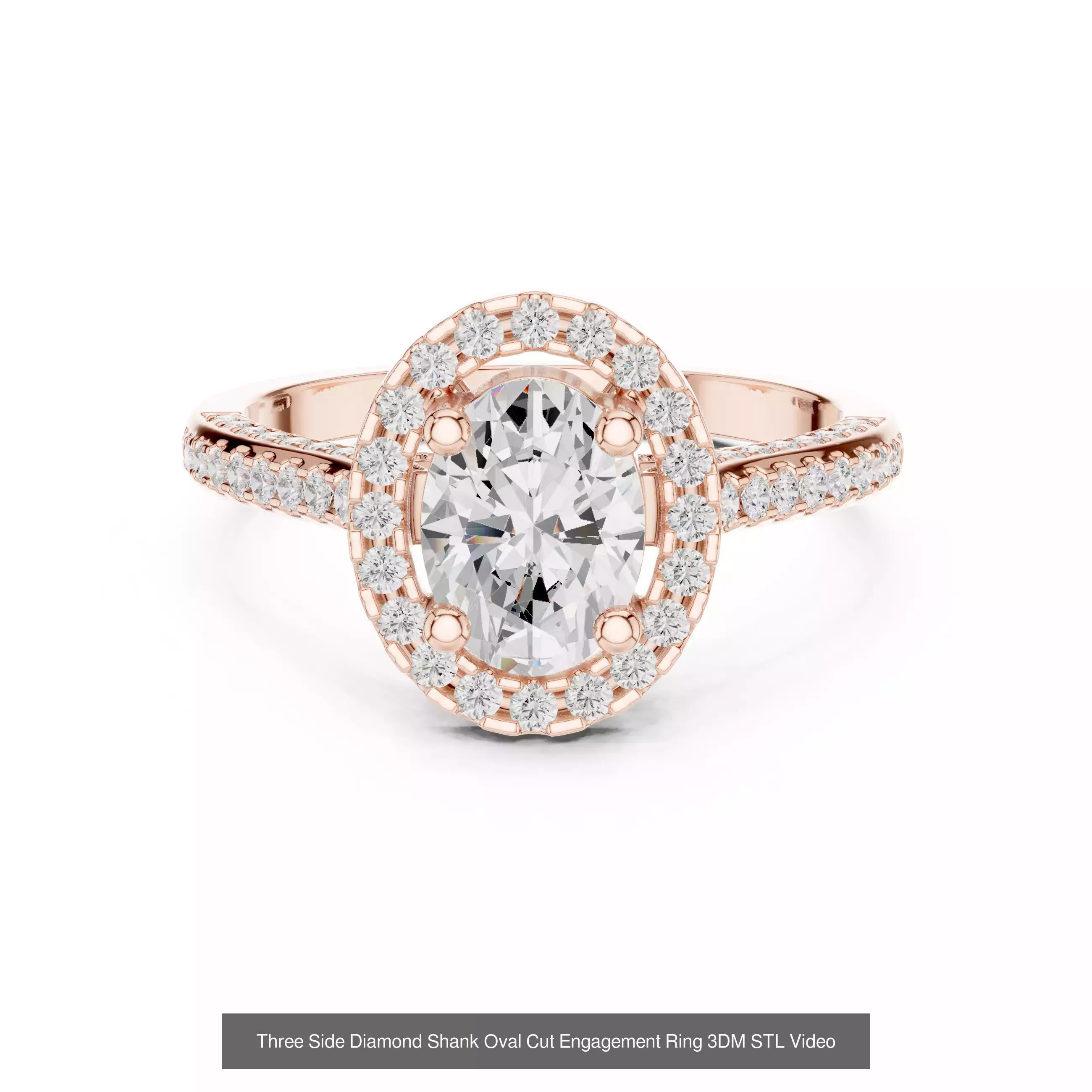 293 Halo Diamond Rings 3DM STL OBJ FBX 3 Color Render Video 3D Model Collection_142