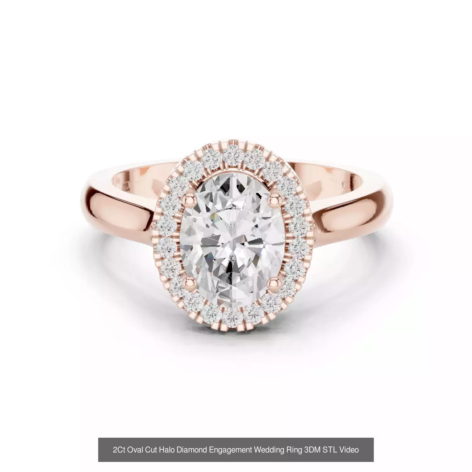 293 Halo Diamond Rings 3DM STL OBJ FBX 3 Color Render Video 3D Model Collection_67