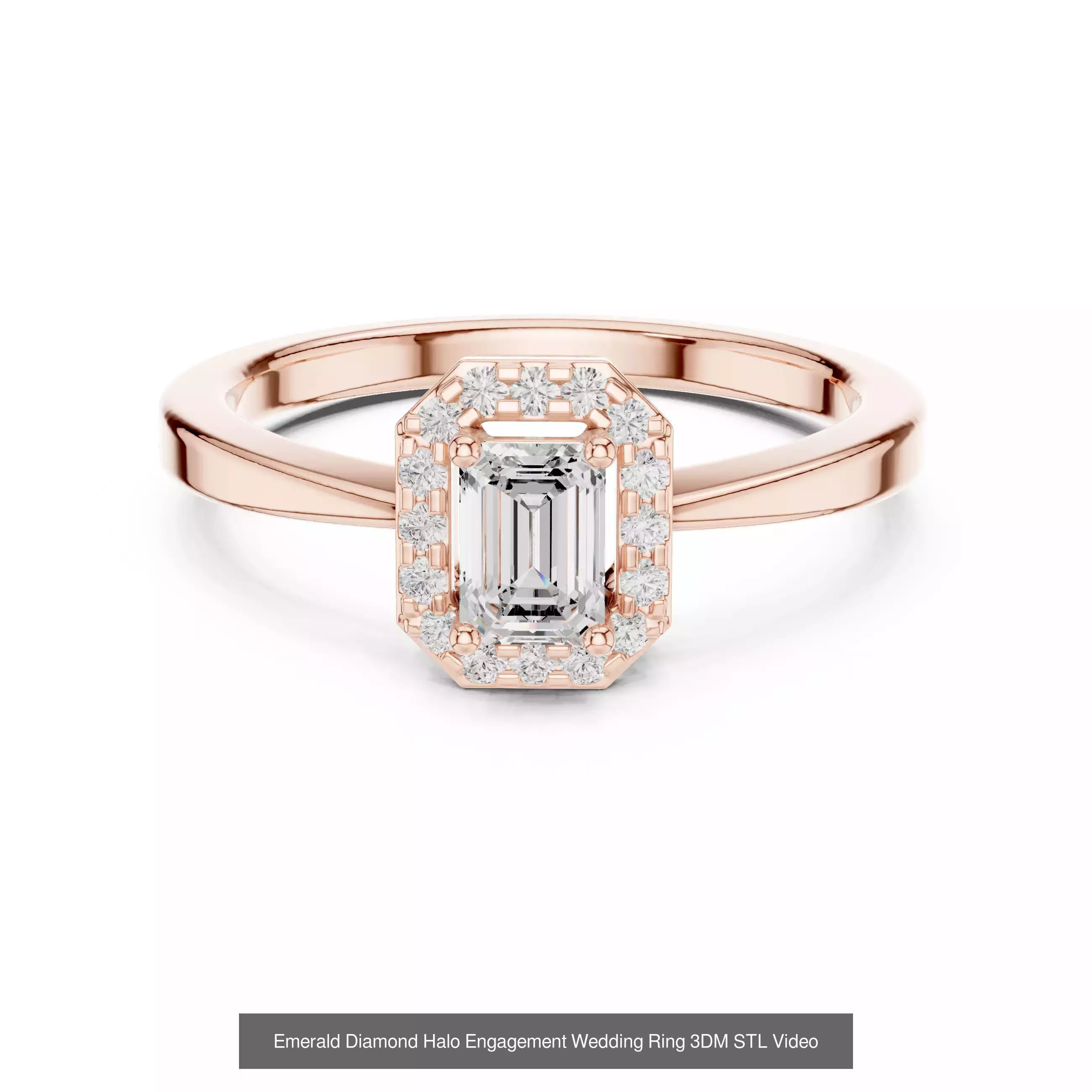 293 Halo Diamond Rings 3DM STL OBJ FBX 3 Color Render Video 3D Model Collection_223