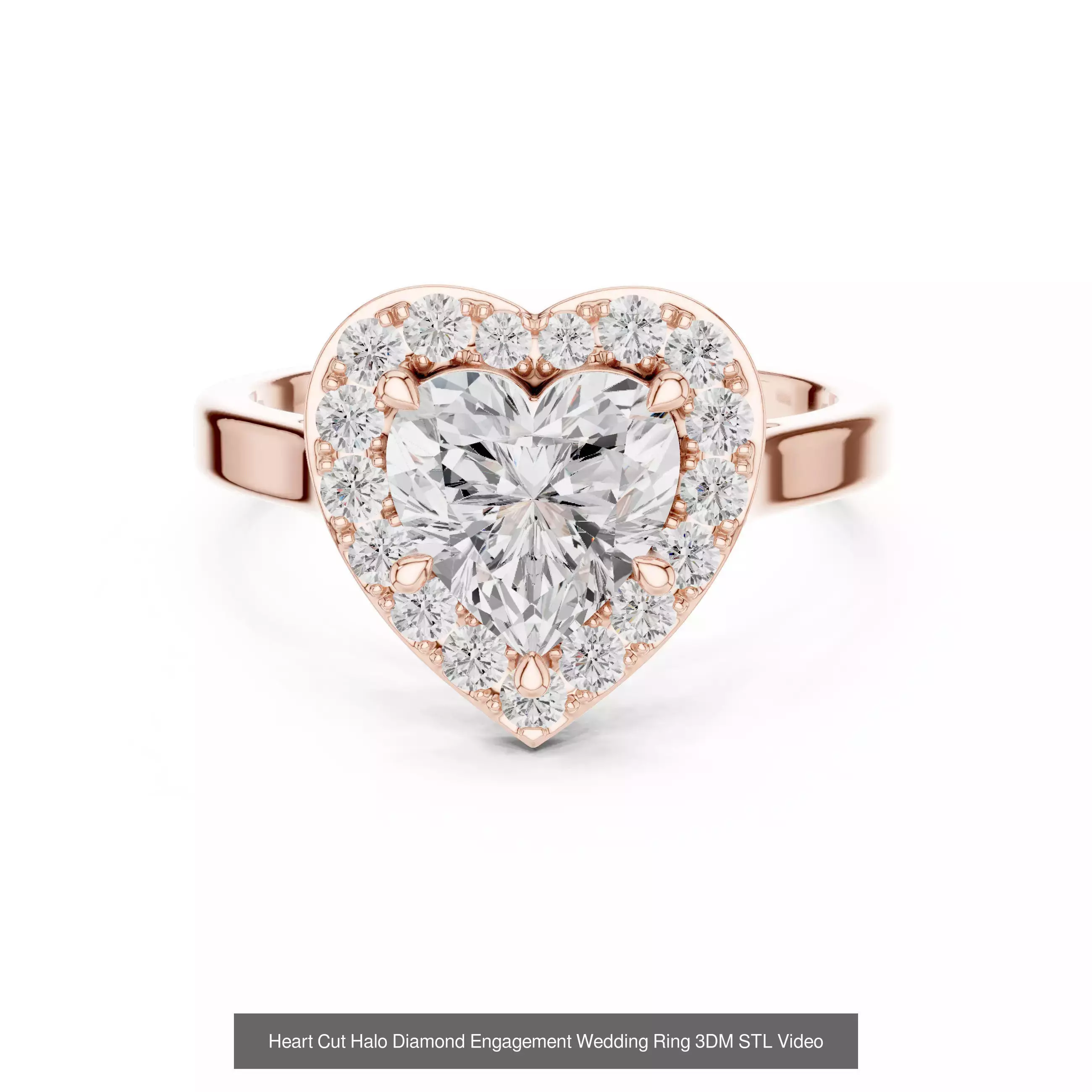 293 Halo Diamond Rings 3DM STL OBJ FBX 3 Color Render Video 3D Model Collection_126