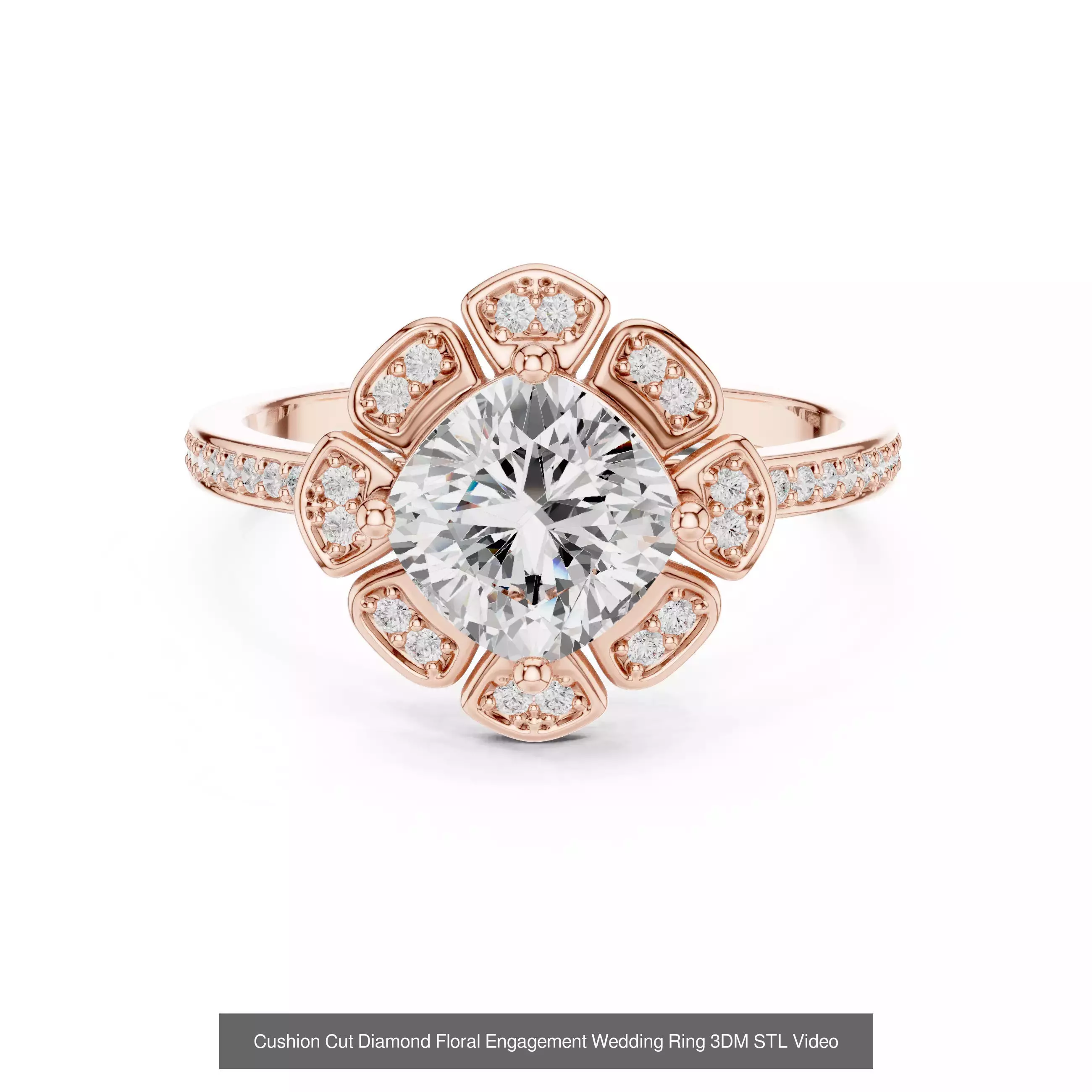 293 Halo Diamond Rings 3DM STL OBJ FBX 3 Color Render Video 3D Model Collection_129