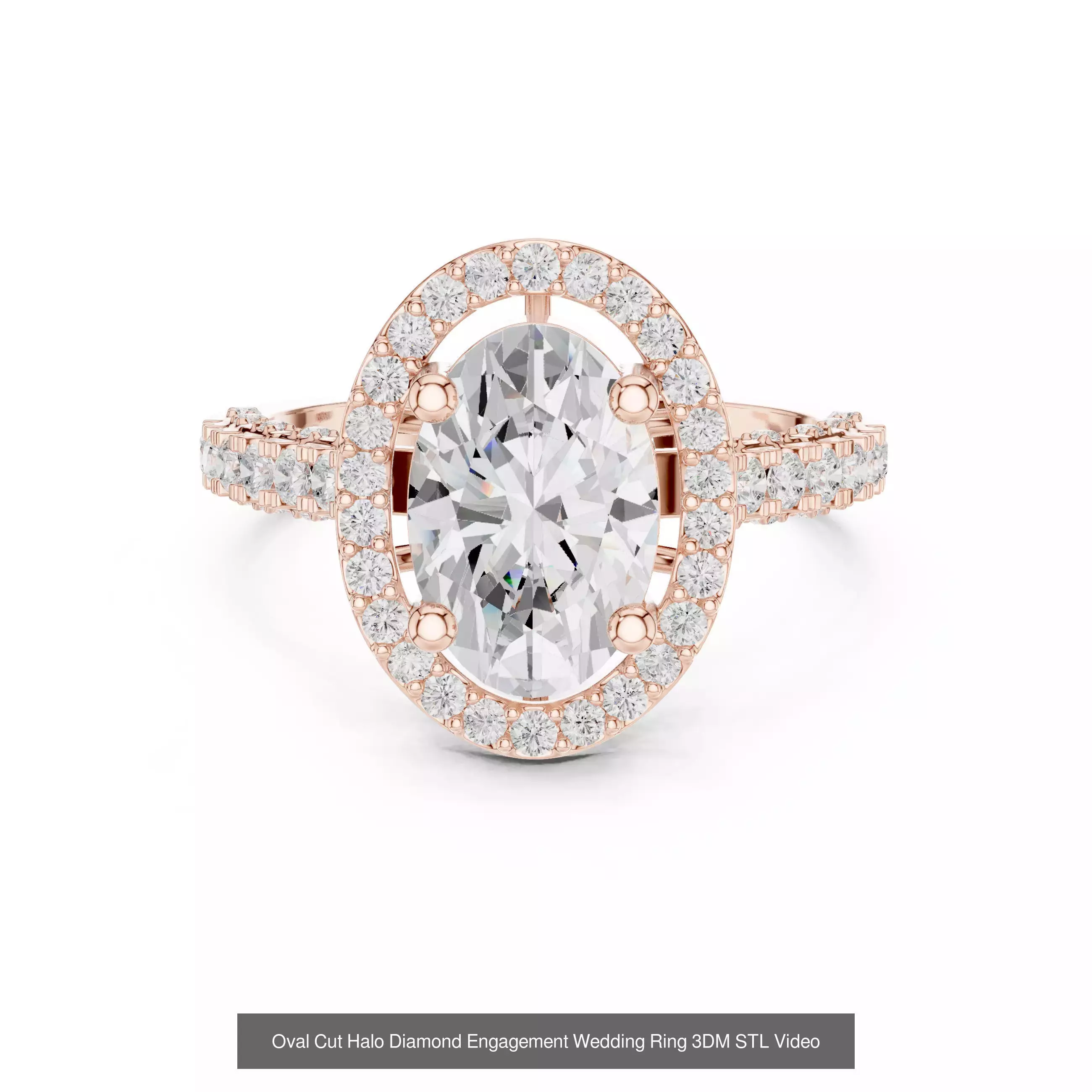 293 Halo Diamond Rings 3DM STL OBJ FBX 3 Color Render Video 3D Model Collection_139