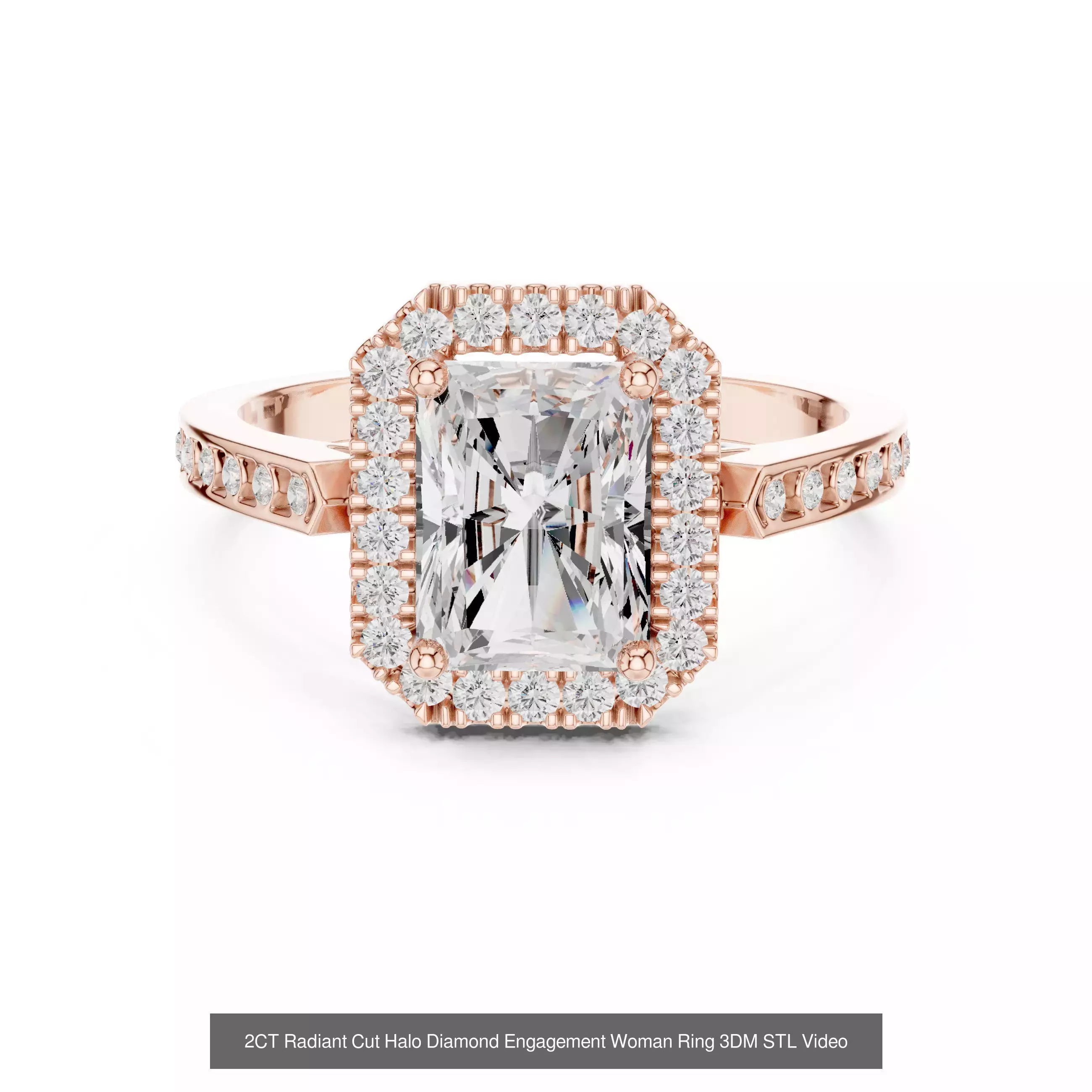 293 Halo Diamond Rings 3DM STL OBJ FBX 3 Color Render Video 3D Model Collection_95