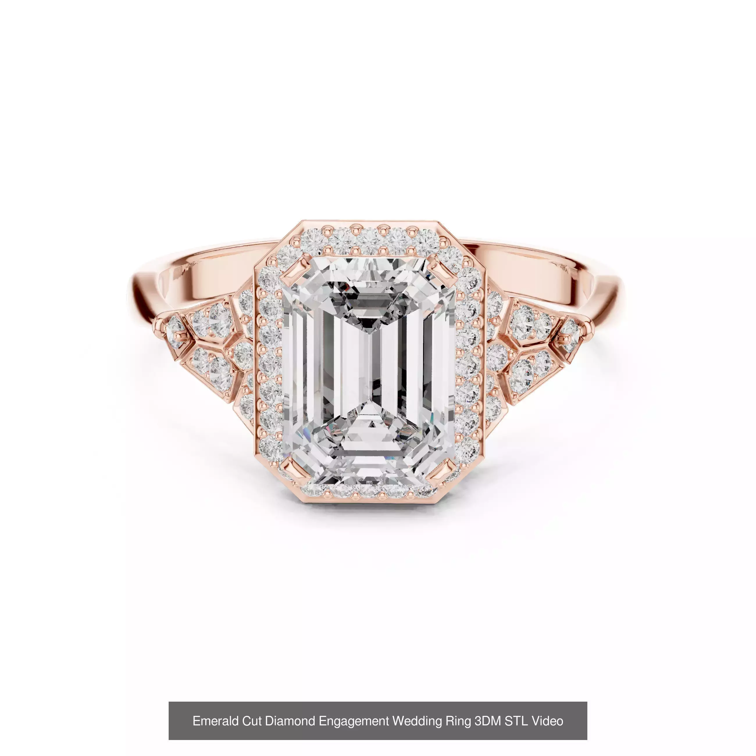 293 Halo Diamond Rings 3DM STL OBJ FBX 3 Color Render Video 3D Model Collection_151