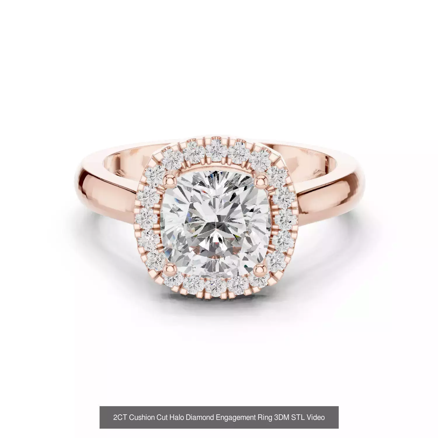 293 Halo Diamond Rings 3DM STL OBJ FBX 3 Color Render Video 3D Model Collection_65