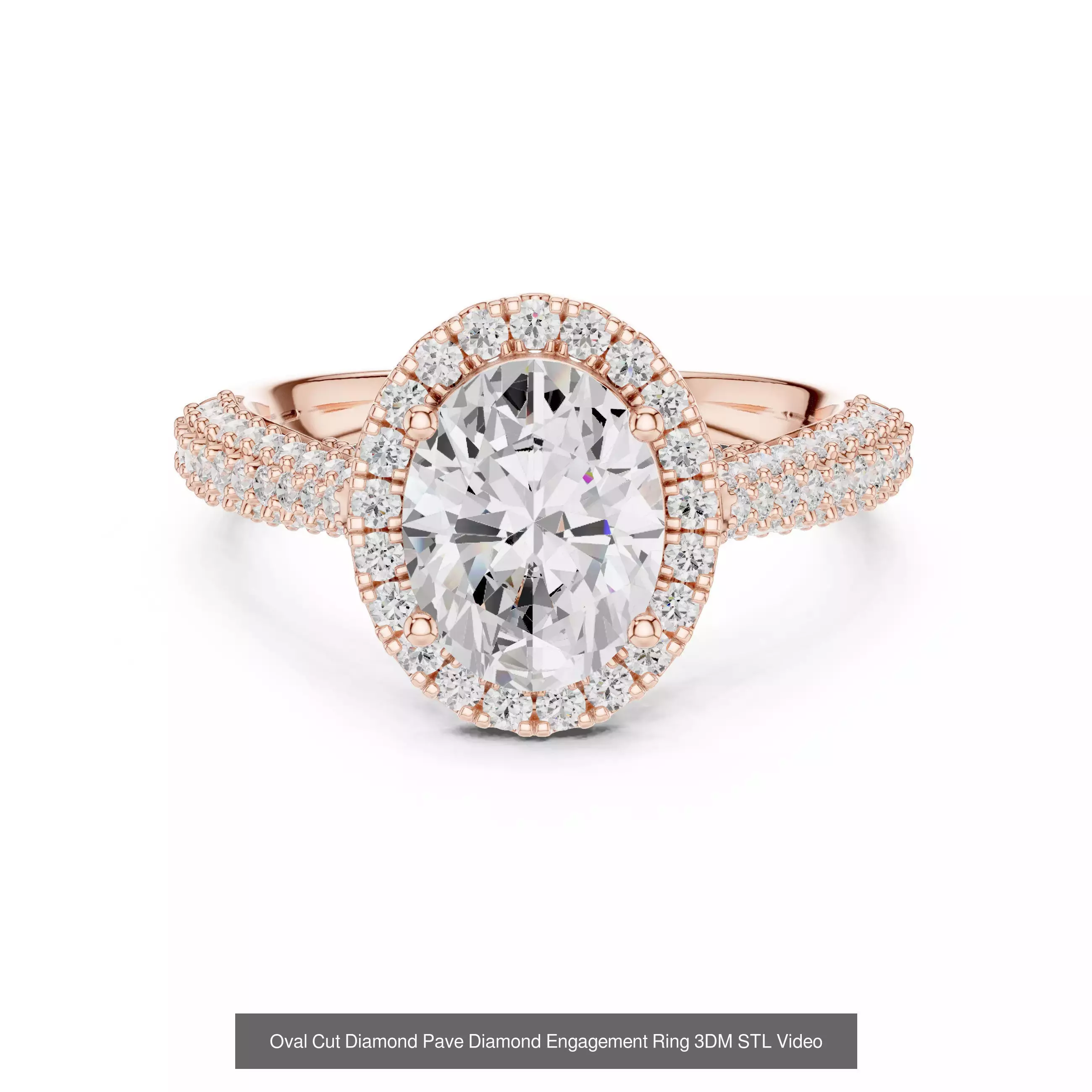 293 Halo Diamond Rings 3DM STL OBJ FBX 3 Color Render Video 3D Model Collection_130