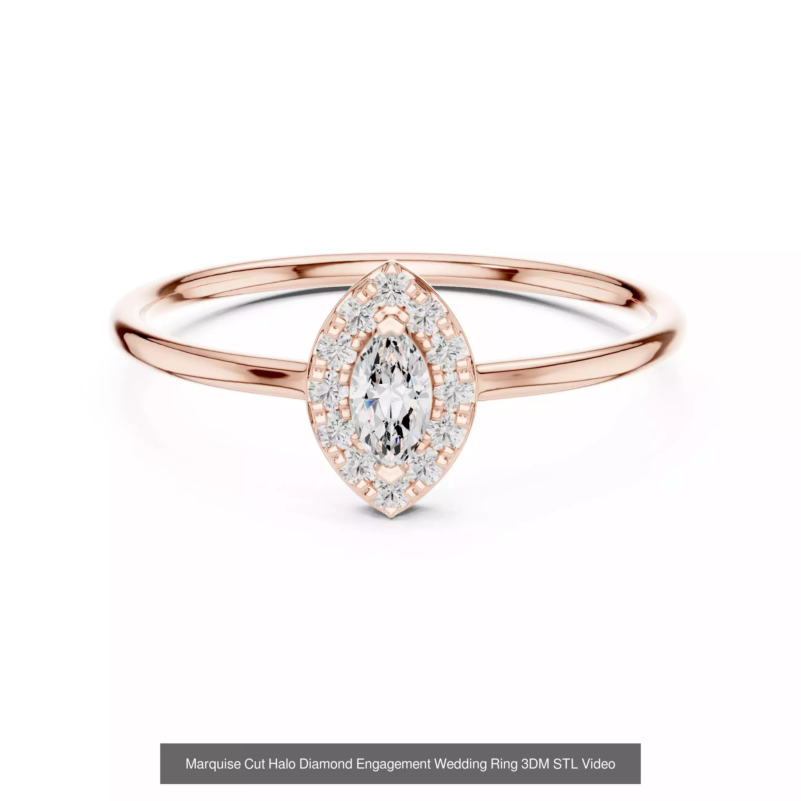 293 Halo Diamond Rings 3DM STL OBJ FBX 3 Color Render Video 3D Model Collection_44