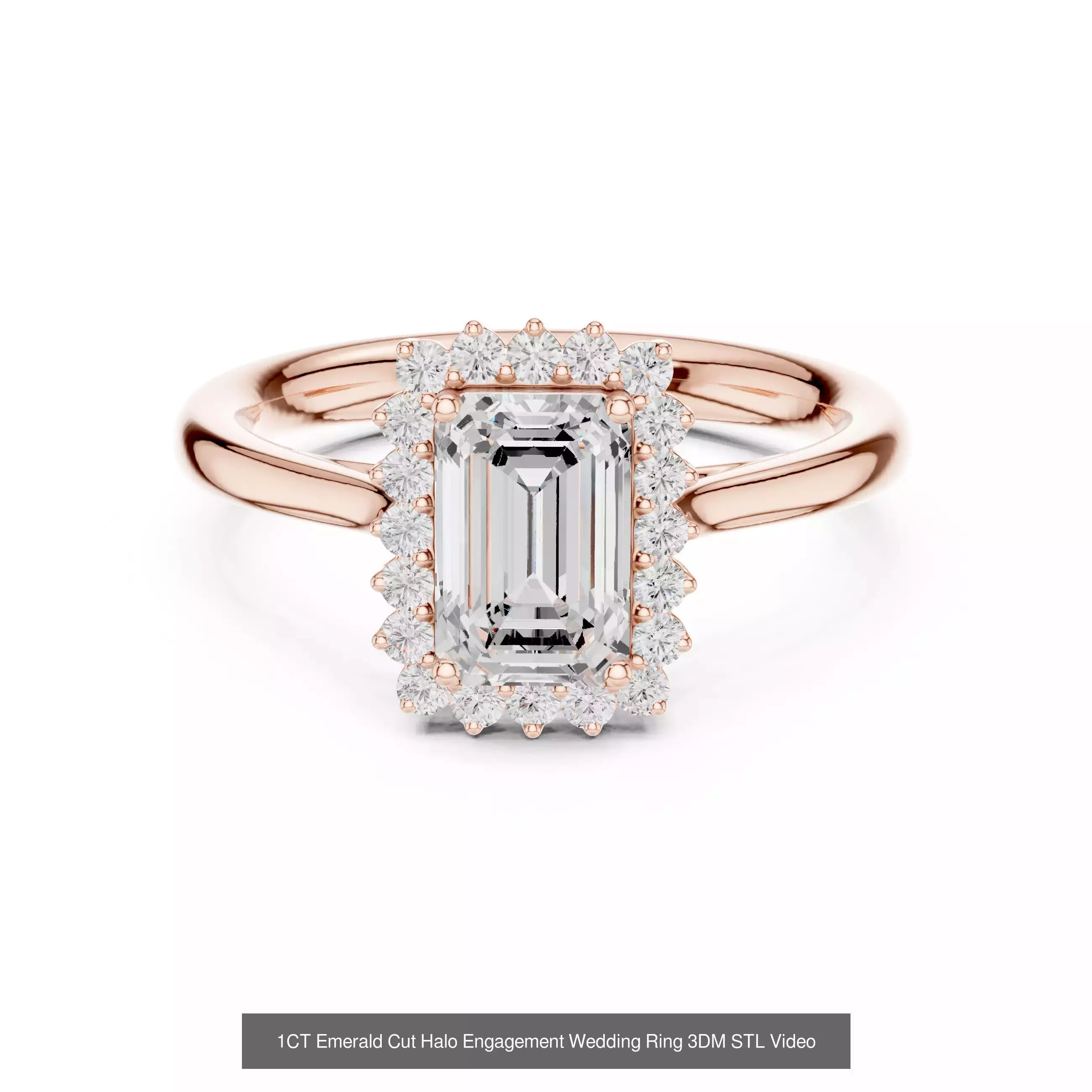 293 Halo Diamond Rings 3DM STL OBJ FBX 3 Color Render Video 3D Model Collection_113