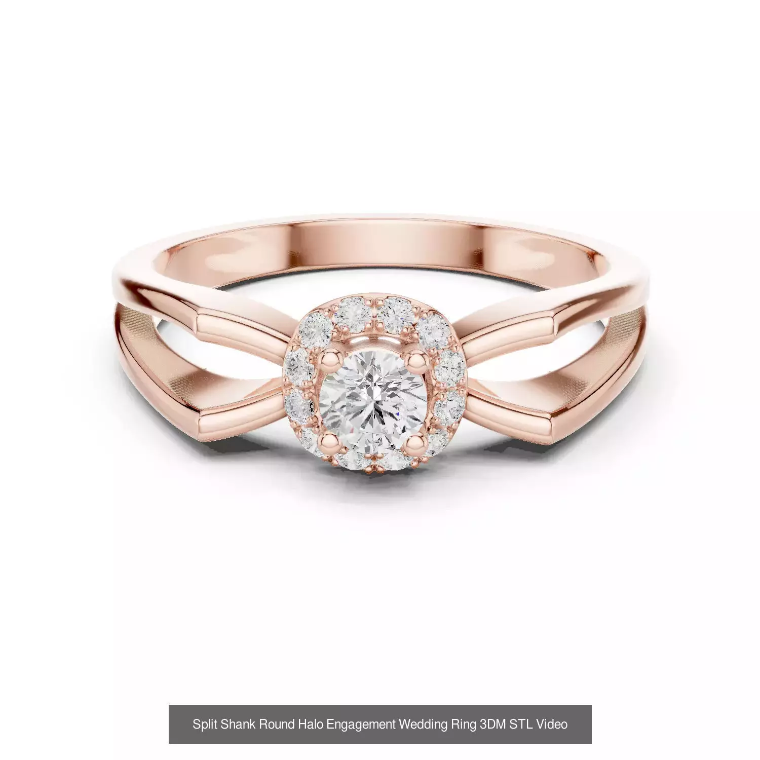 293 Halo Diamond Rings 3DM STL OBJ FBX 3 Color Render Video 3D Model Collection_34