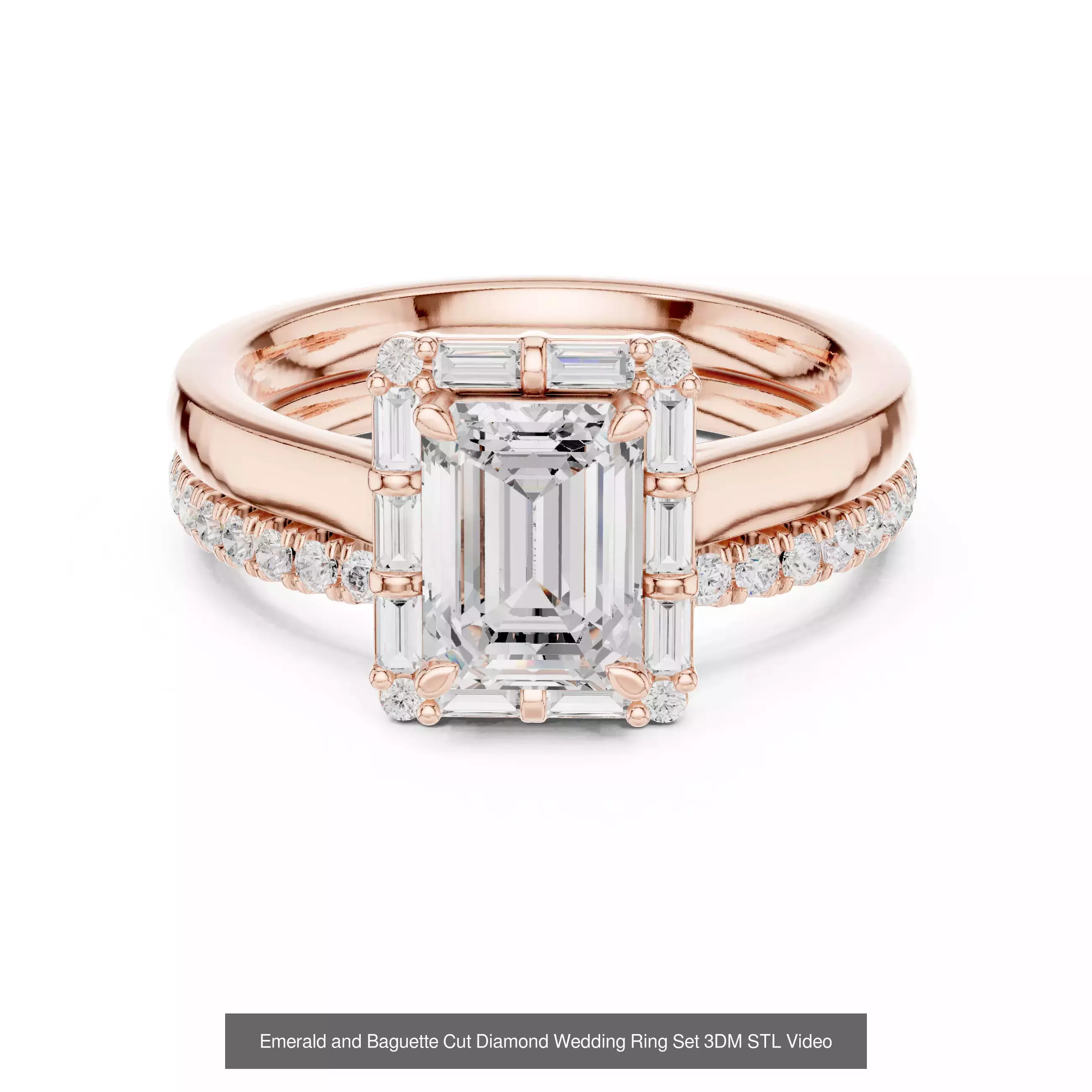 293 Halo Diamond Rings 3DM STL OBJ FBX 3 Color Render Video 3D Model Collection_180