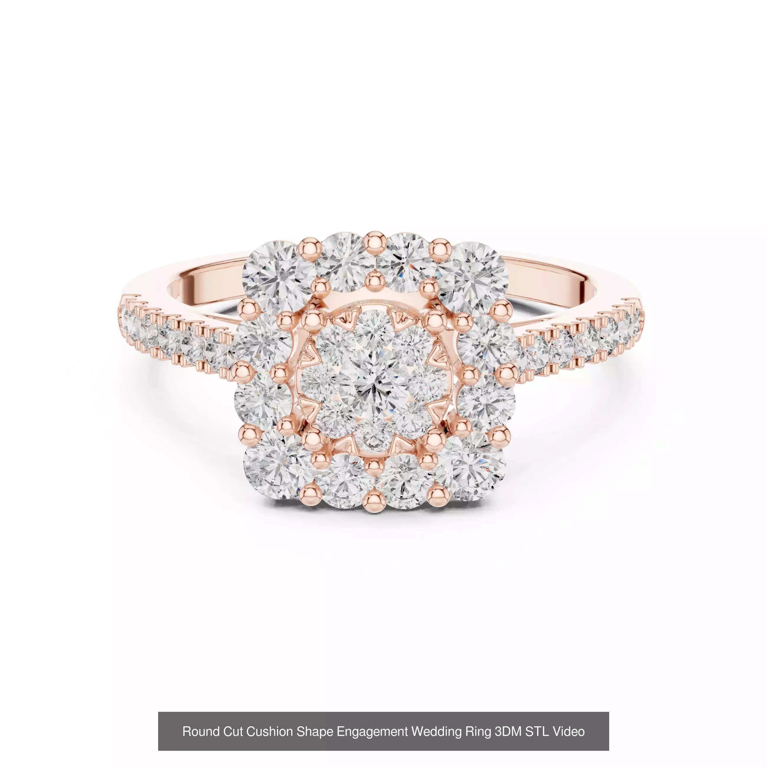 293 Halo Diamond Rings 3DM STL OBJ FBX 3 Color Render Video 3D Model Collection_165