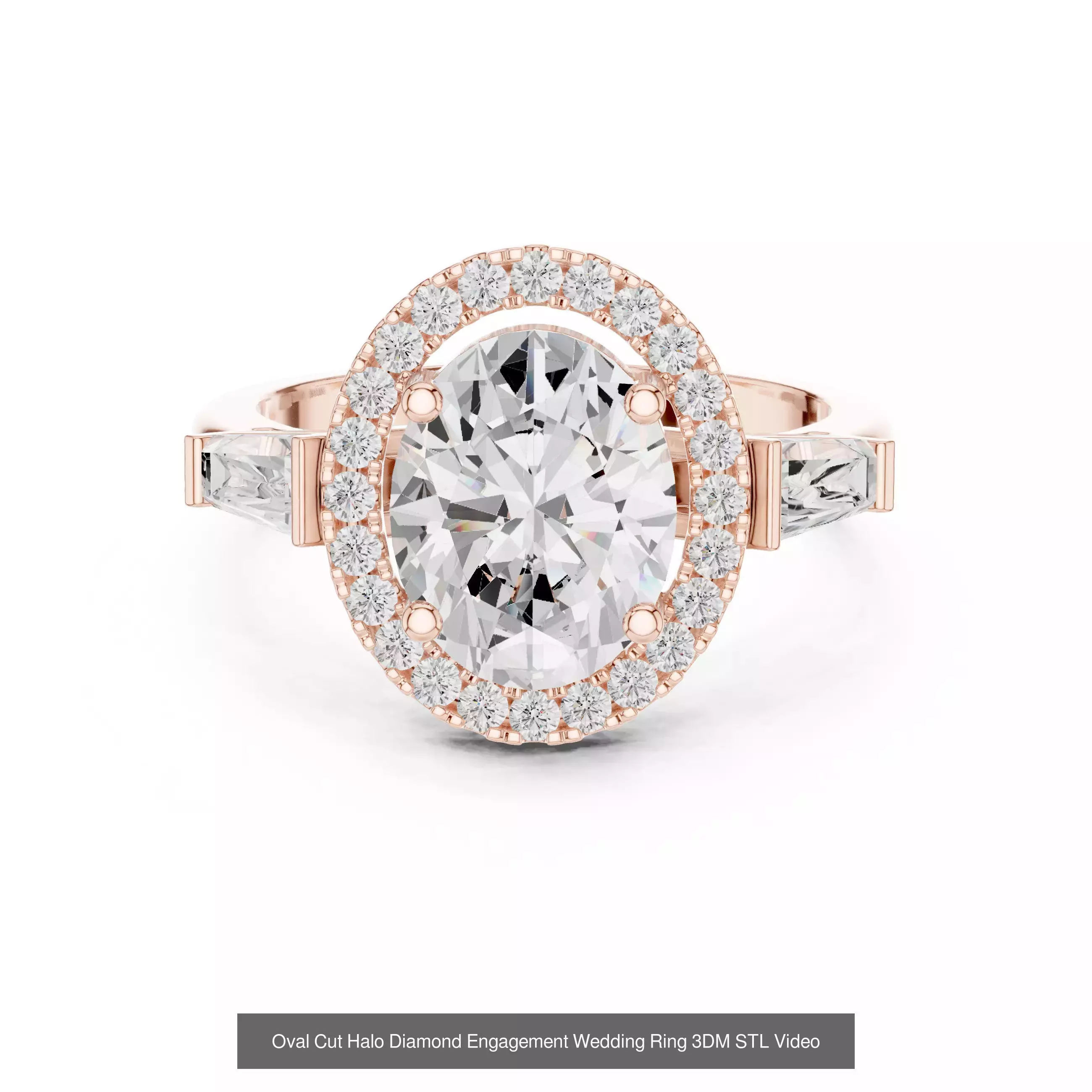 293 Halo Diamond Rings 3DM STL OBJ FBX 3 Color Render Video 3D Model Collection_83