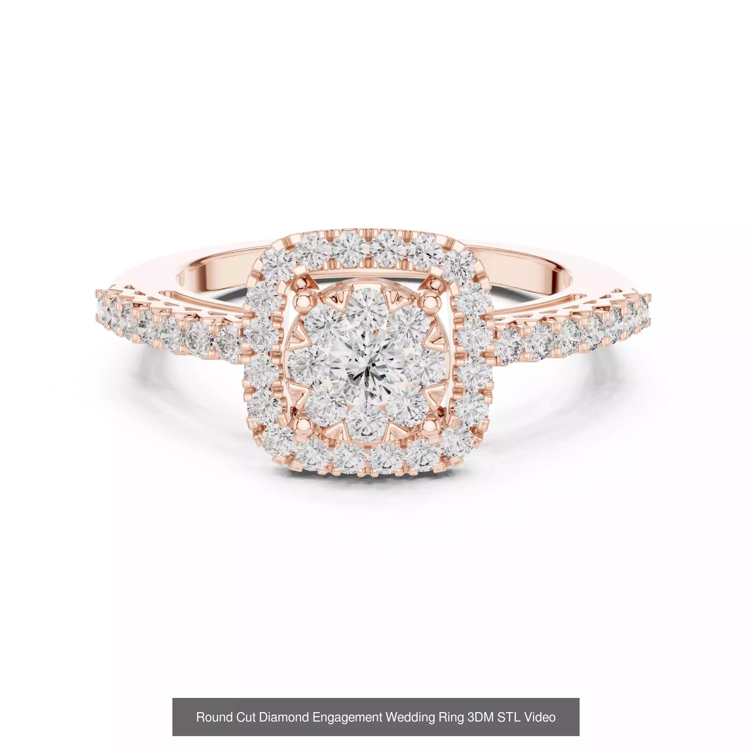 293 Halo Diamond Rings 3DM STL OBJ FBX 3 Color Render Video 3D Model Collection_169