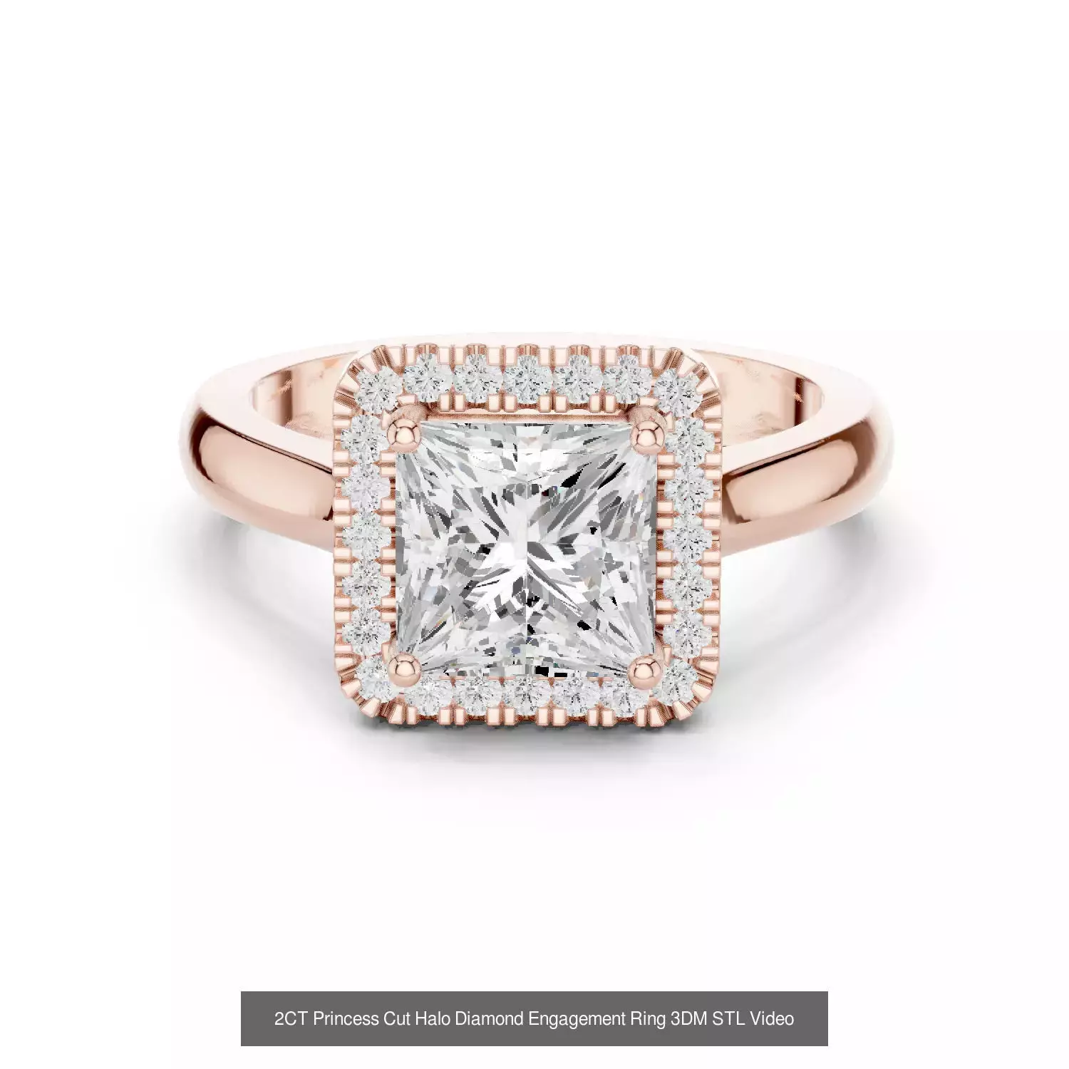 293 Halo Diamond Rings 3DM STL OBJ FBX 3 Color Render Video 3D Model Collection_68