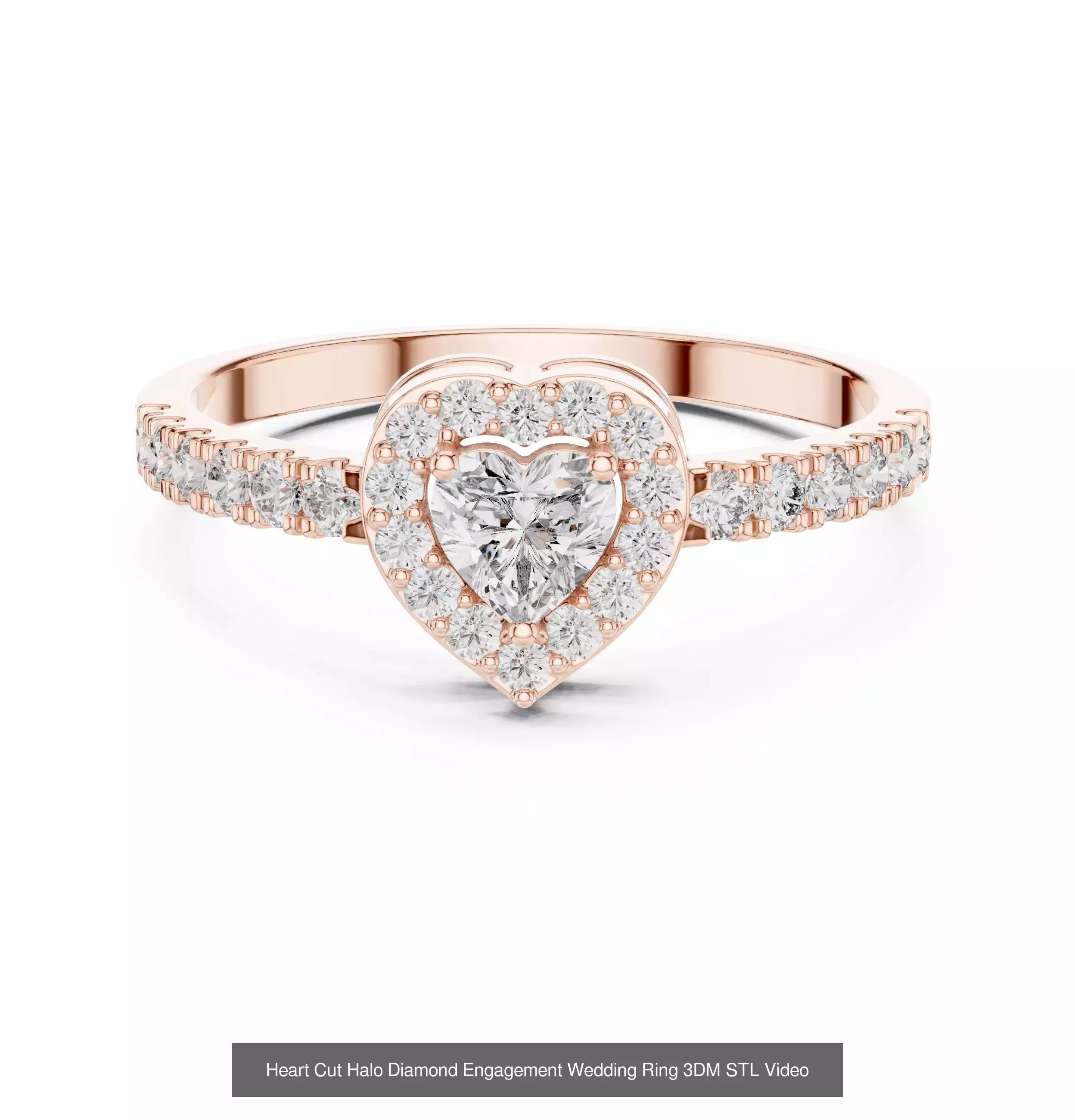 293 Halo Diamond Rings 3DM STL OBJ FBX 3 Color Render Video 3D Model Collection_124